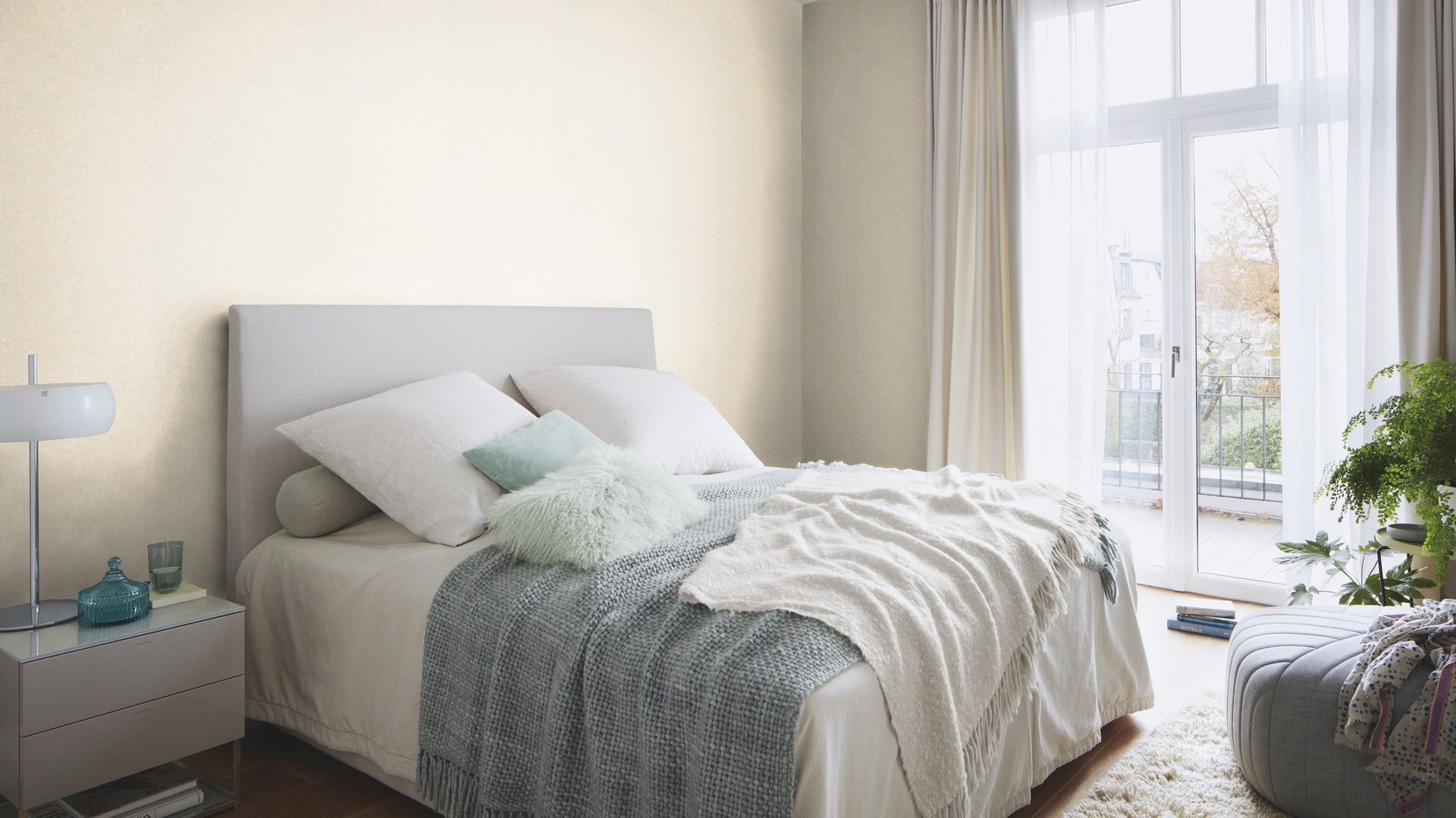 Rasch Papier peint intissé »Composition« Unitapete mit Struktur und Schimmer