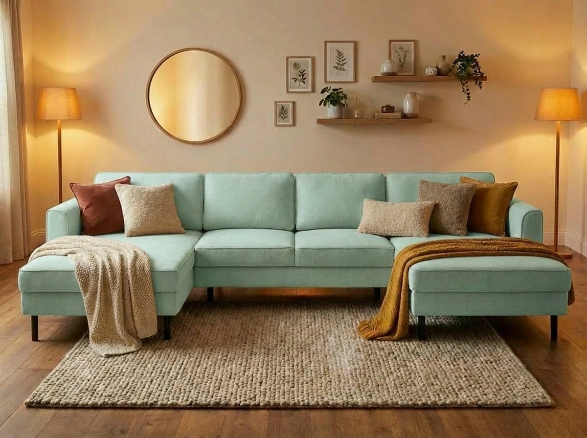 Home affaire Wohnlandschaft »Booster II, whlw. mit Schlaffunktion & Bettkasten, Fuss schwarz« Sofa in U-Form, Breite 305 cm, in Cord oder Struktur LEO o. LINO