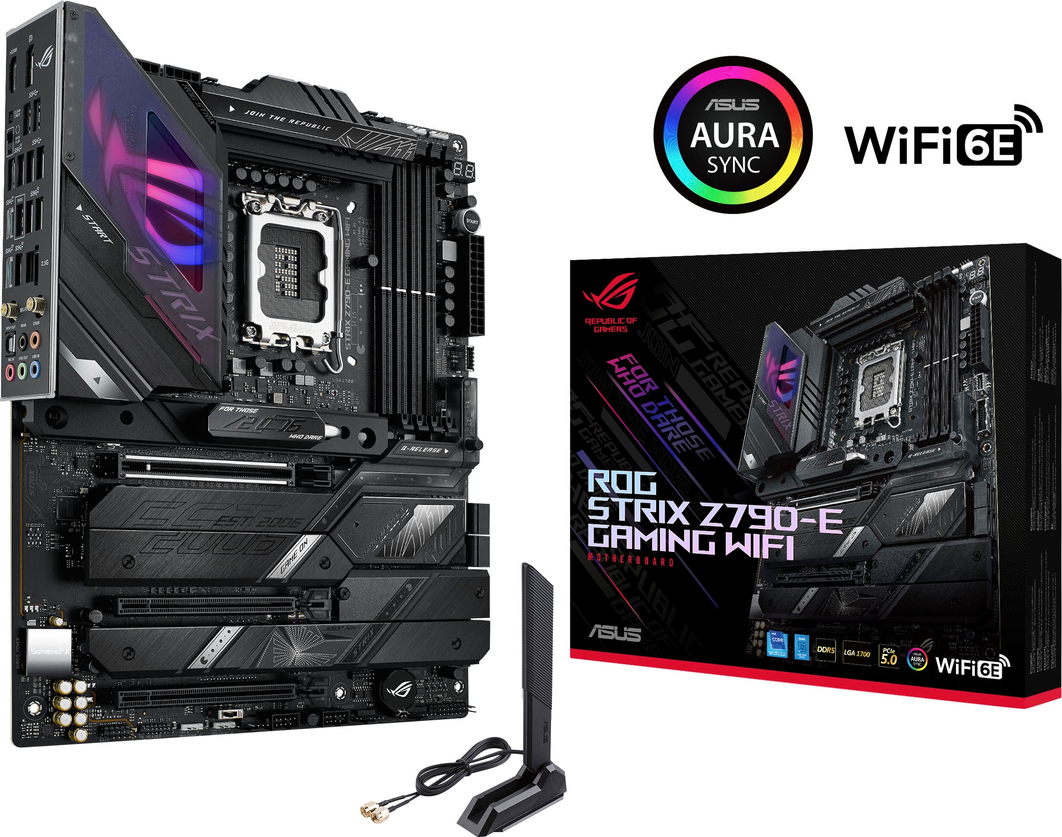 Mainboard »ROG STRIX Z790-E GAMING WIFI«, DDR5 Speicher, 5x M.2, PCIe 5.0, WiFi 6E, AI...