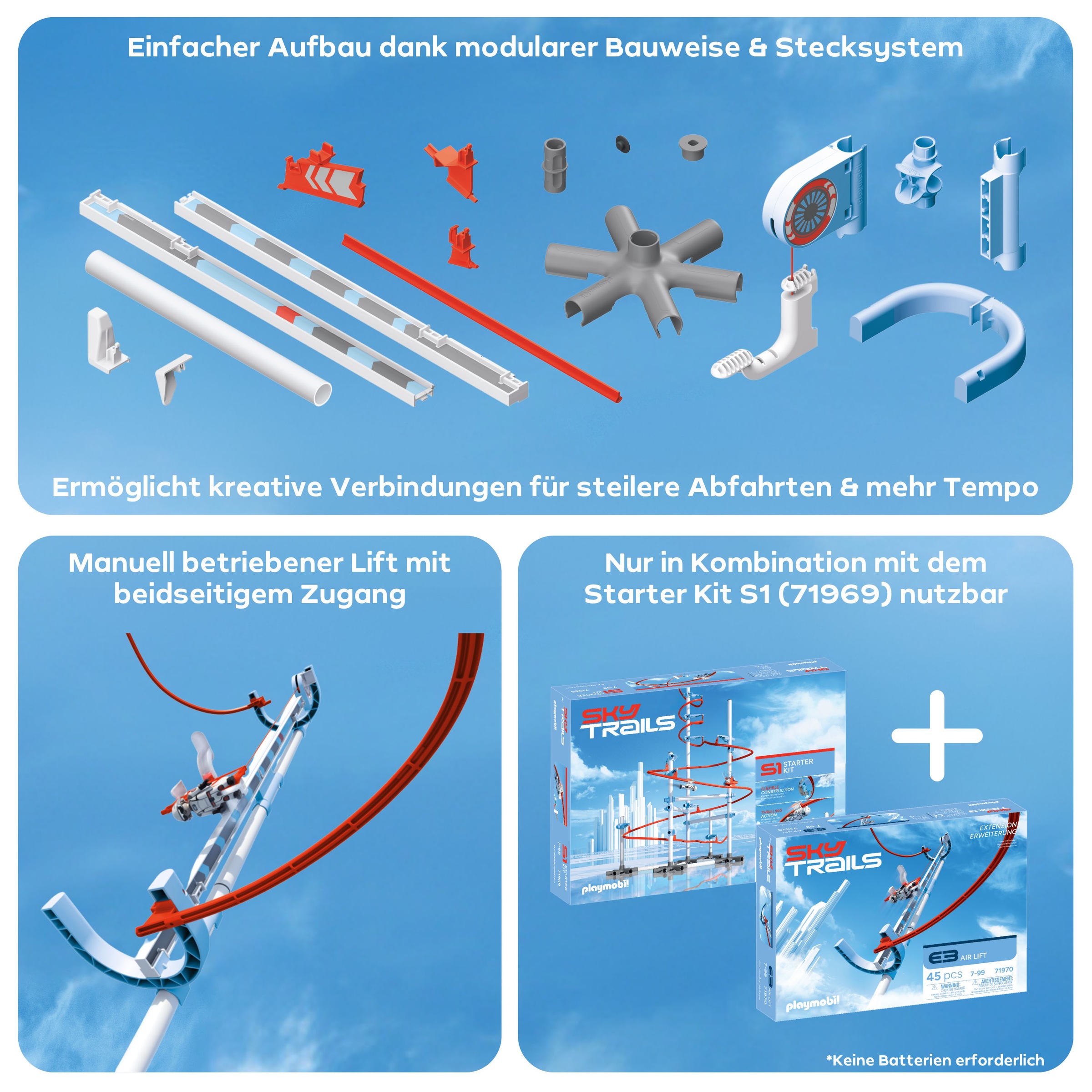 Playmobil® Konstruktions-Spielset »Air Lift e3 (71970), Sky Trails« Made in Europe