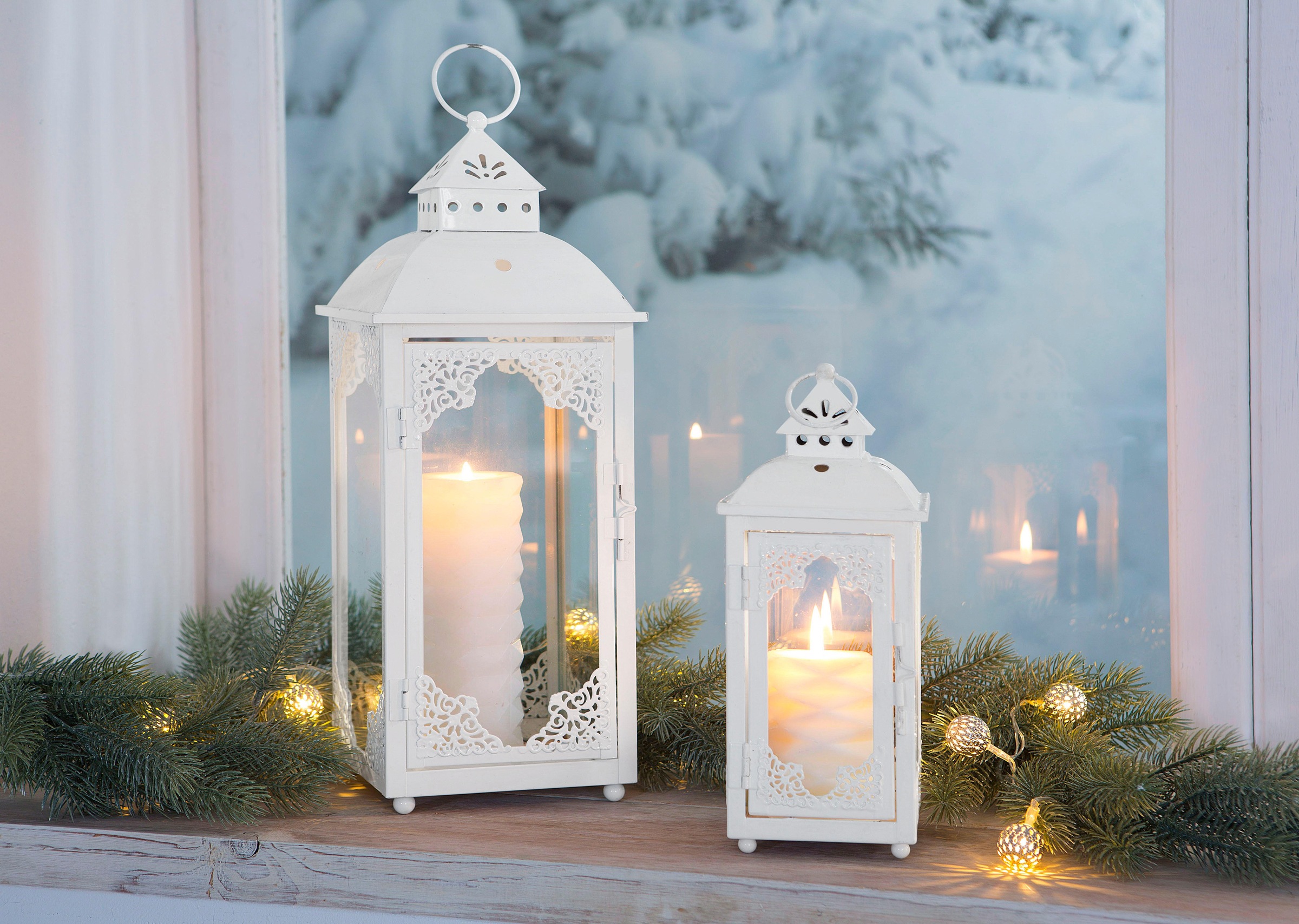 ♕ Home affaire Kerzenlaterne »Weihnachtsdeko«, (Set, 2 St.), mit filigranen  Ornamenten versandkostenfrei auf