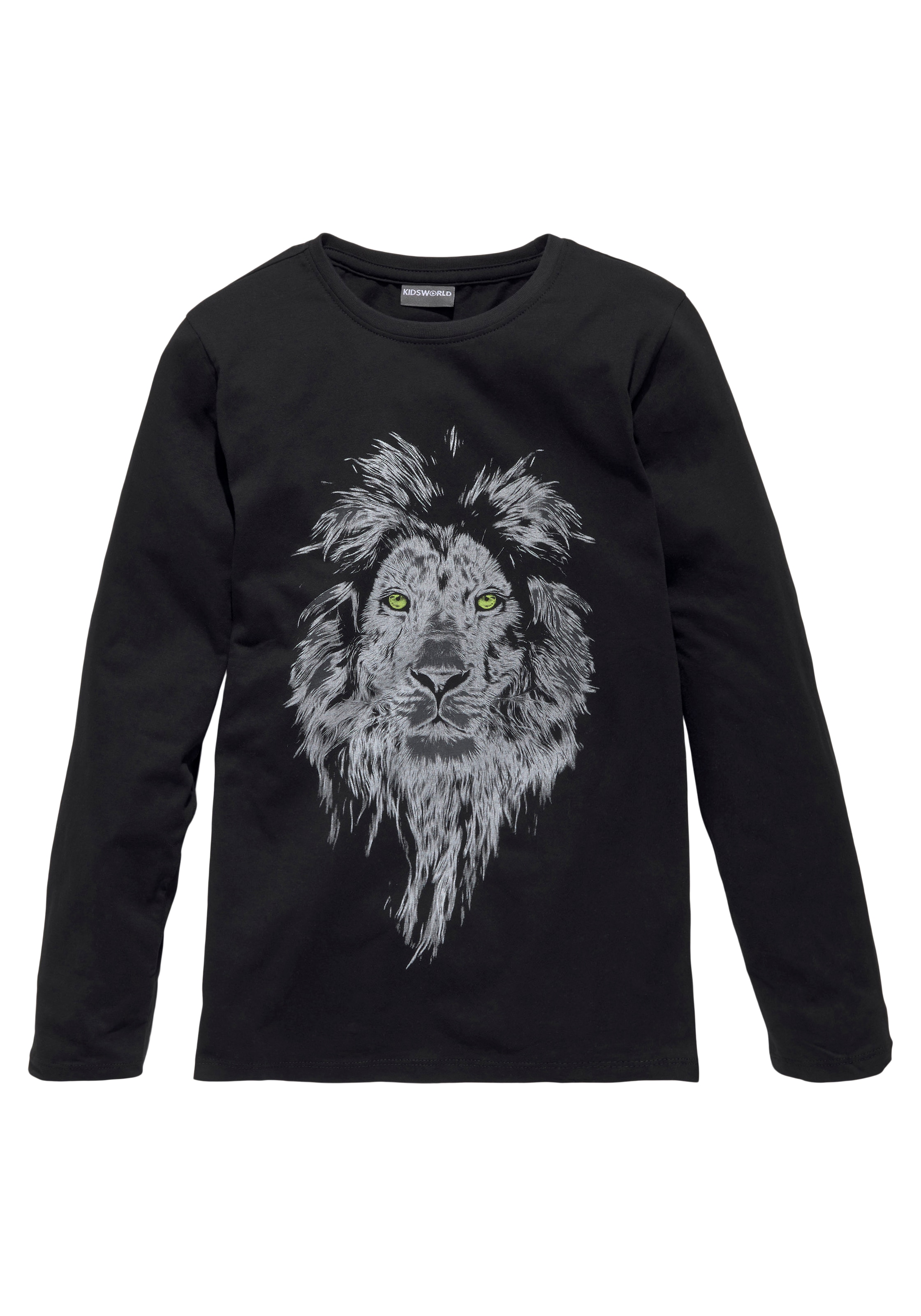 KIDSWORLD Langarmshirt »WHITE LION«, Langarm, Basic-Passform, mit modischem Druck, Rundhalsausschnitt