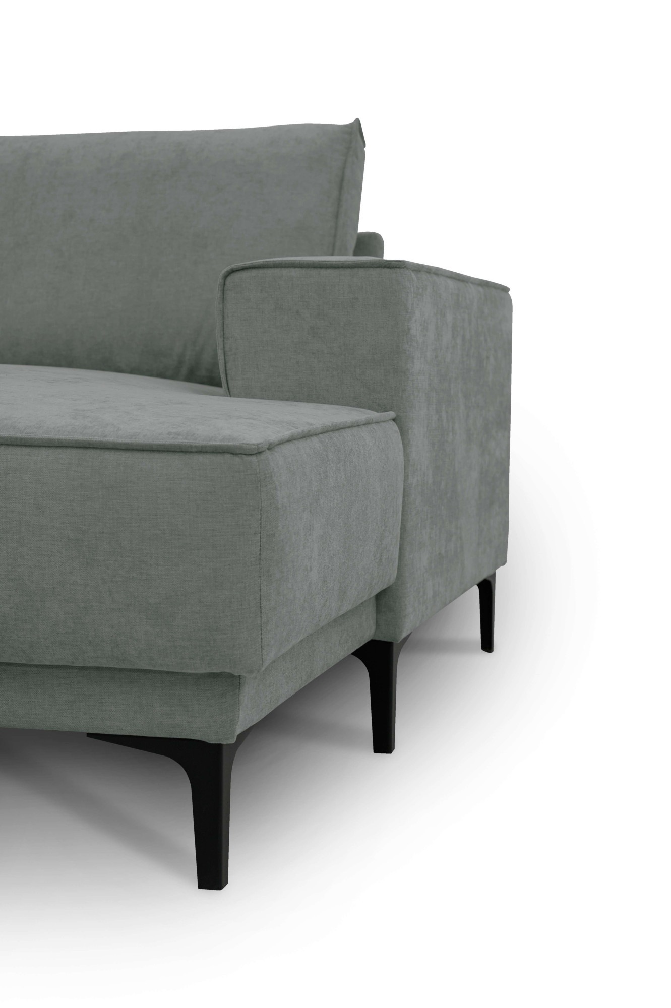 GOODproduct Wohnlandschaft »XXL Sofa Oland, Struktur, Flachgewebe, Luxus-Microfaser, Boucle« U-Form, 345 cm, Wellenunterfederung, Skandi-Design, Metallfüsse