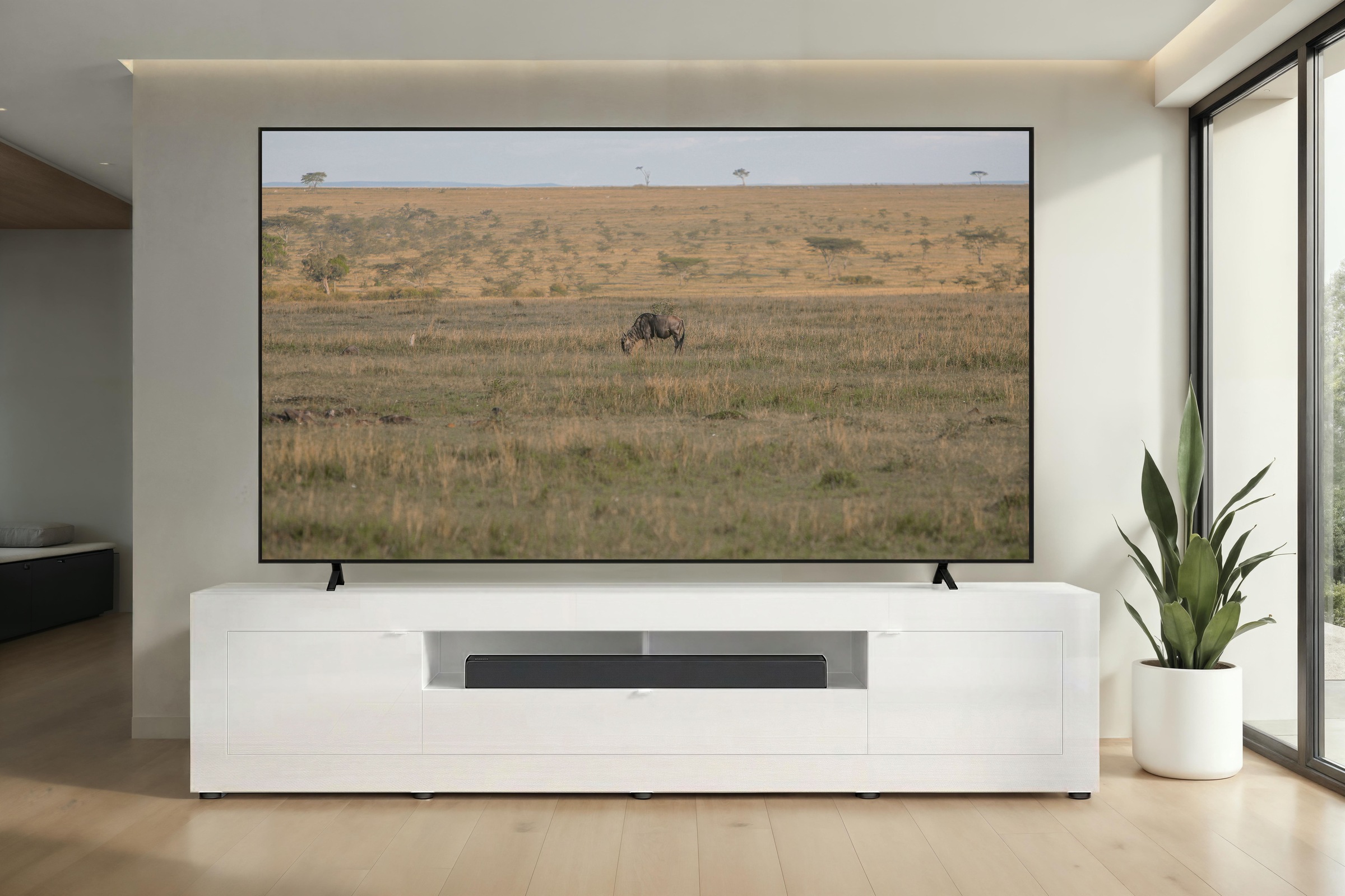 Image of Home affaire Lowboard "Basic, 245 cm breit, 47 cm tief, 2 Türen, 1 Schubkasten, Medienboard" Modernes Lowboard für bis zu 98-Zoll-TV – perfekt für die WM