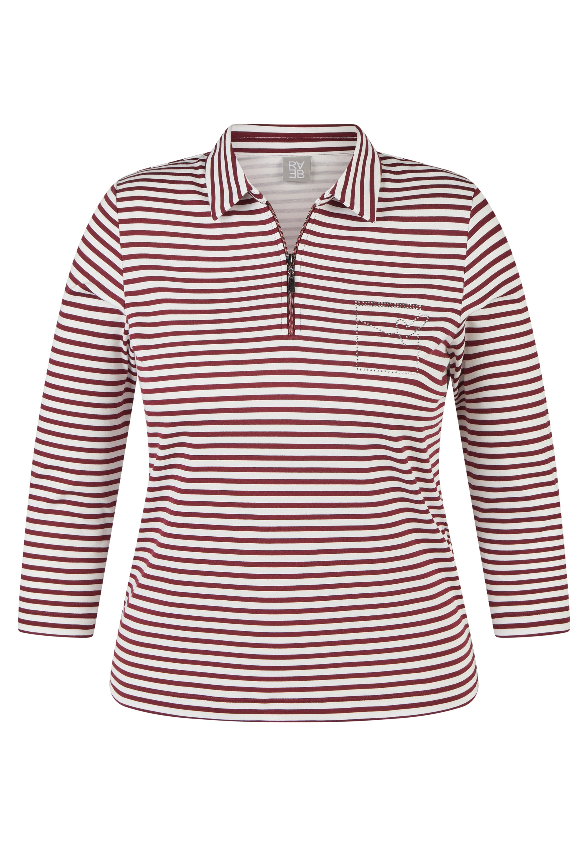 Rabe 3/4-Arm-Shirt mit Hemdkragen und Reissverschluss