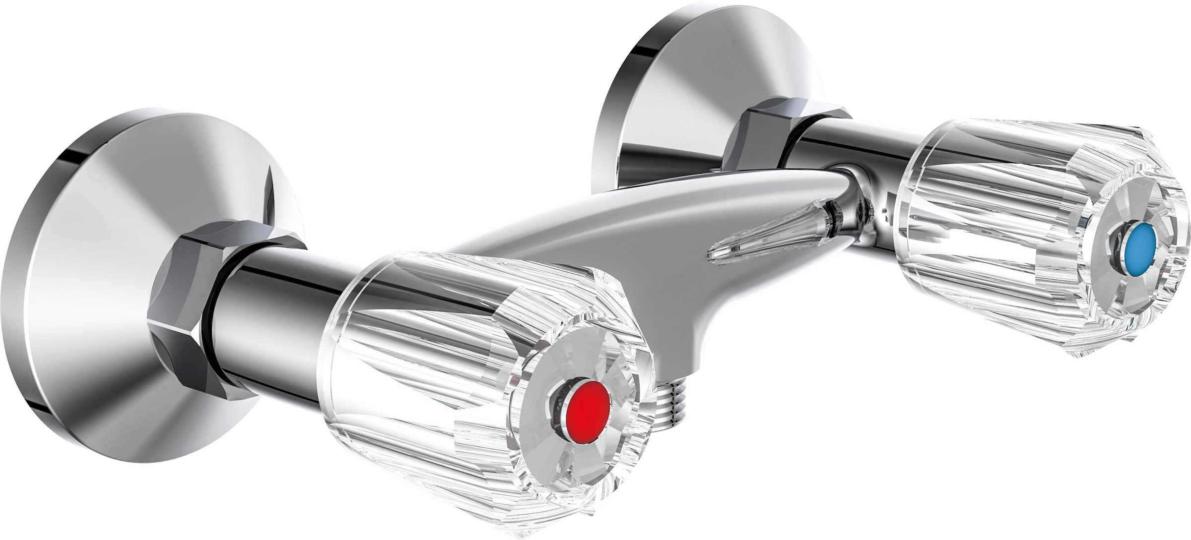 Image of Schütte Duscharmatur "Savino" Wasserhahn Bad, Zweigriffmischer, Mischbatterie Dusche in Chrom