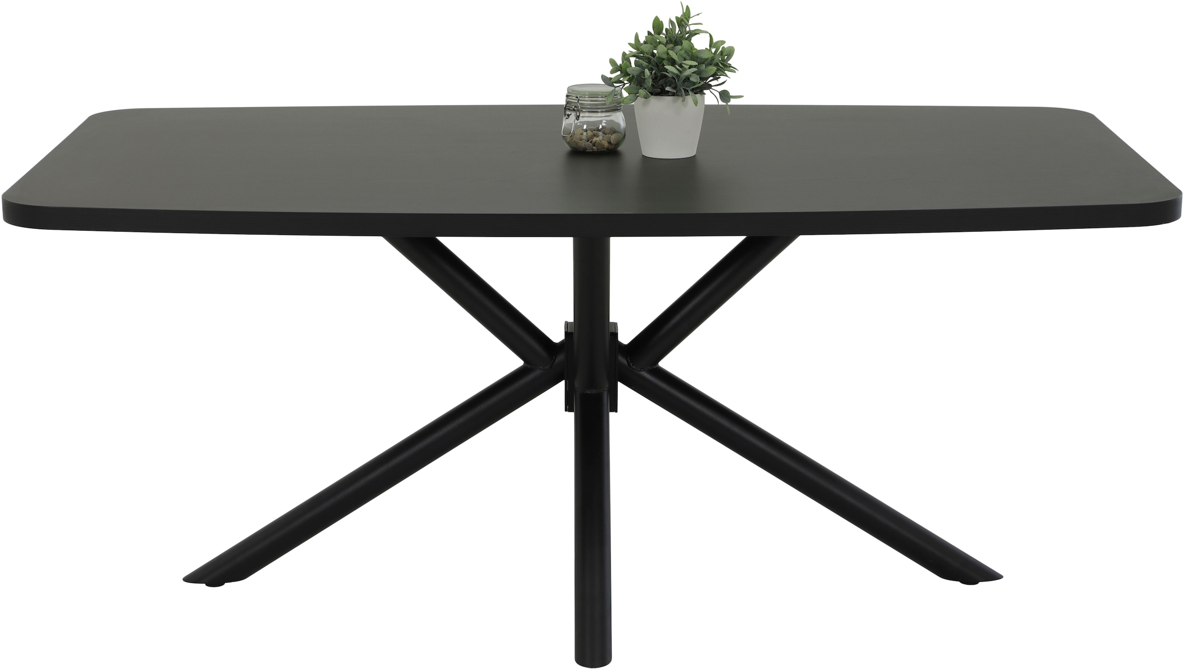 Image of HELA Esstisch "JANA" 1 Stk. tlg. ABS-Kante, Melamin, bootsförmig, aufgedoppelt, Breite 180 cm