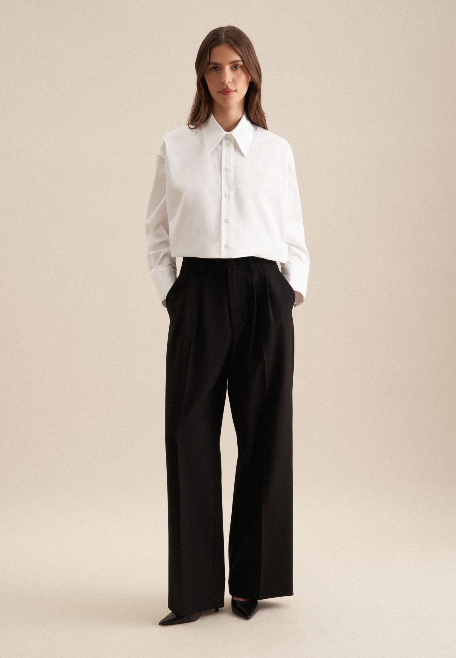 seidensticker Longbluse »Schwarze Rose« Langarm Kragen Uni