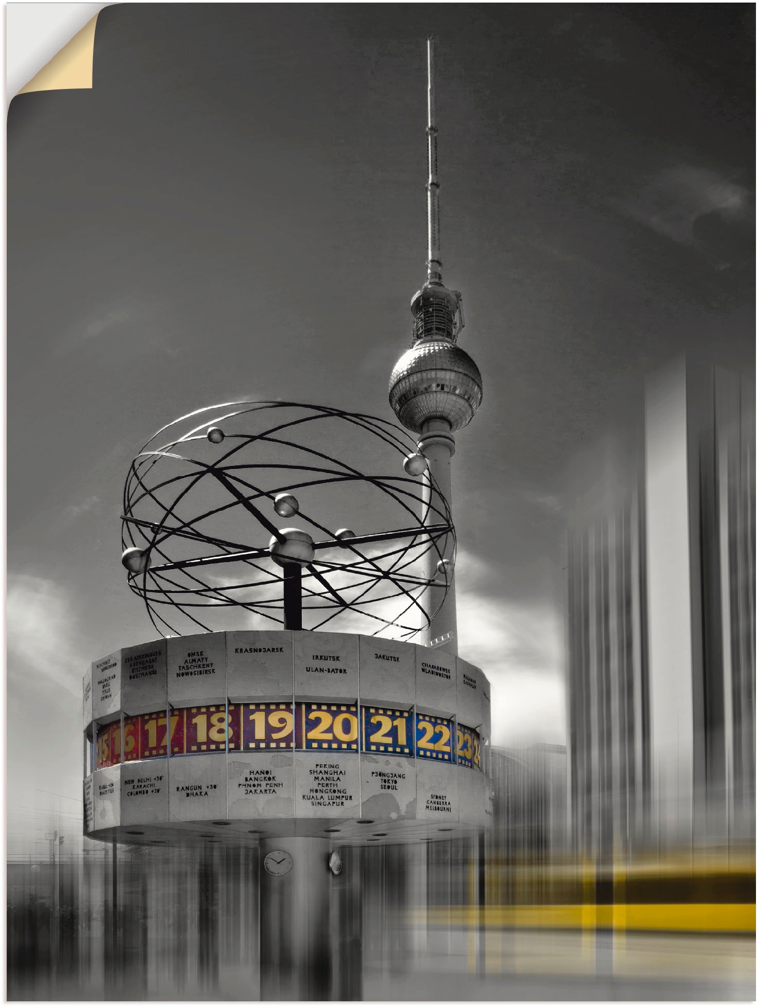 Image of Artland Wandbild »Dynamische-Kunst Berlin Alexanderplatz«, Gebäude, (1 St.), in vielen Grössen & Produktarten - Alubild / Outdoorbild für den Aussenbereich, Leinwandbild, Poster, Wandaufkleber / Wandtattoo auch für Badezimmer geeignet bei Ackermann Versan