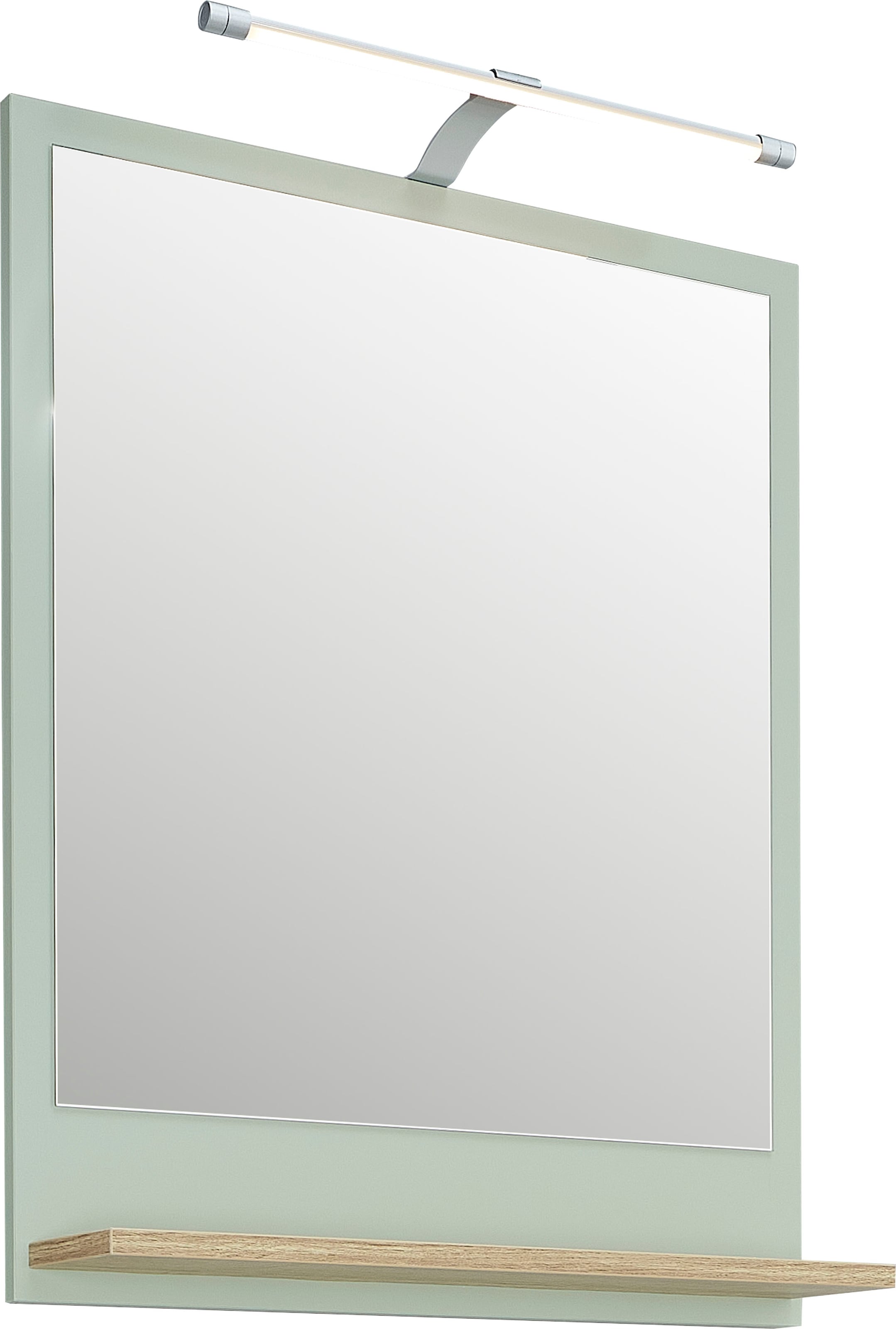 Saphir Miroir de salle de bain »Quickset 963 Spiegel mit Ablage, 60 cm breit, 74,5 cm hoch« Miroir mural imitation sauge, imitation chêne Riviera horizontal