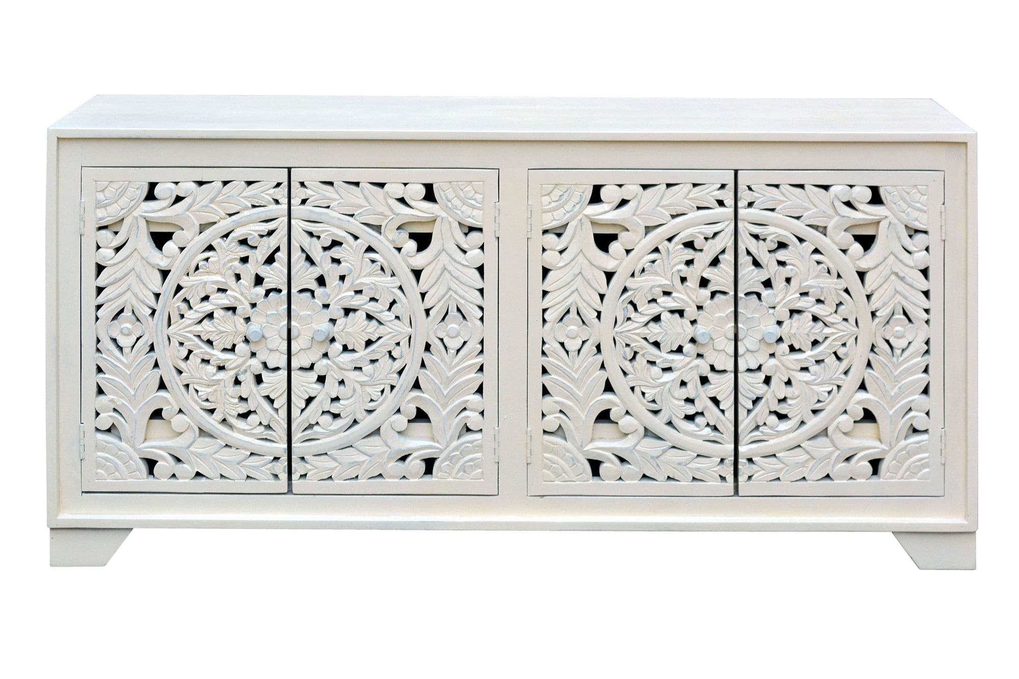 Home affaire Sideboard »Kenmare«, Mangoholz, dekorative Schnitzereien, Breite 170 cm