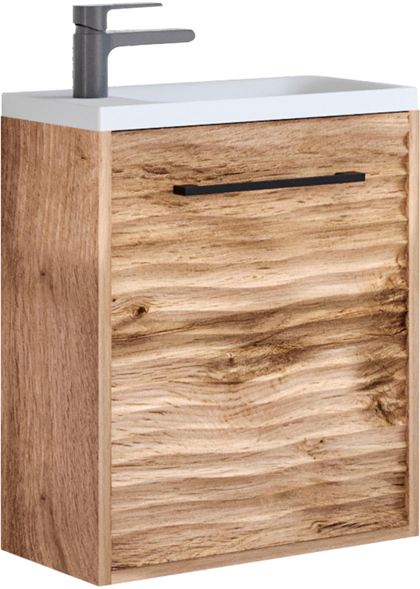 welltime Table de lavage »Canada« 2 cuis tlg. Meuble de salle de bain structure ondulée, largeur 40 cm, lavabo pour salle d’eau invités