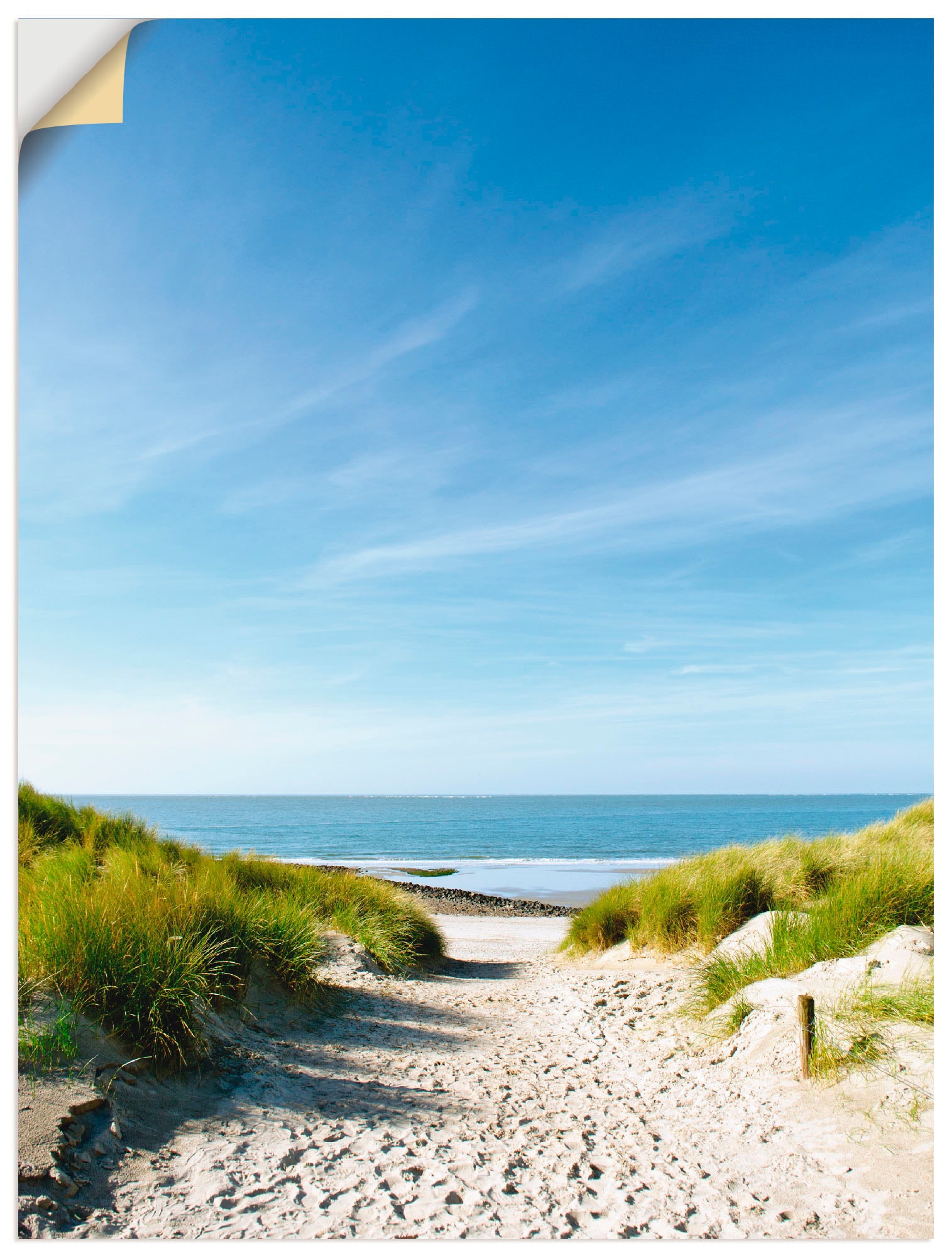 Artland Wandbild »Strand (1 See«, versch. und als in oder Strand, jetzt Wandaufkleber Poster mit Grössen Weg Leinwandbild, zur Alubild, Sanddünen kaufen St.)