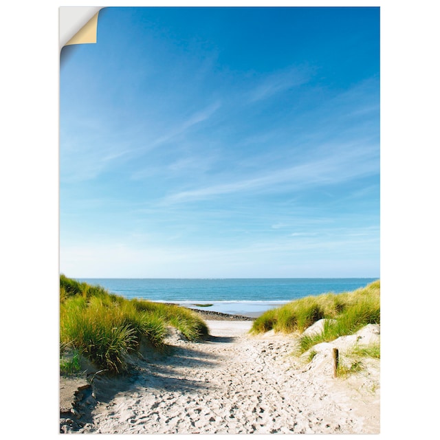 Grössen Weg Alubild, mit (1 Artland zur Wandaufkleber »Strand oder und St.), Sanddünen in versch. See«, Poster kaufen als Wandbild Strand, Leinwandbild, jetzt