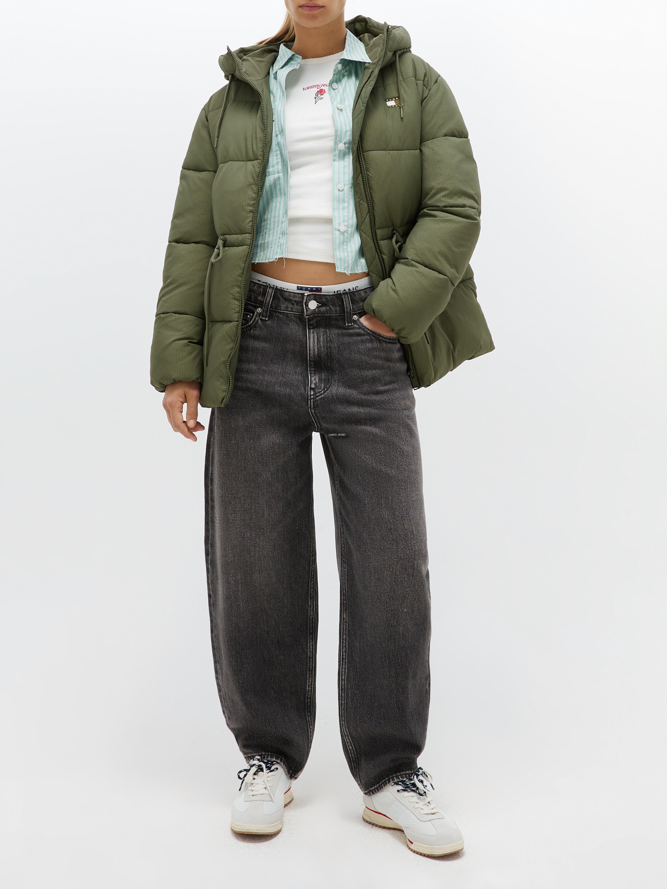 Tommy Jeans Veste matelassée »TJW HOODED MIDI PUFFER JACKET« mit Kapuze
