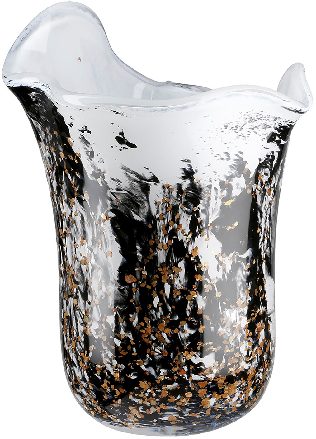 Image of GILDE Tischvase "Vase Petunia, schwarz-weiss"