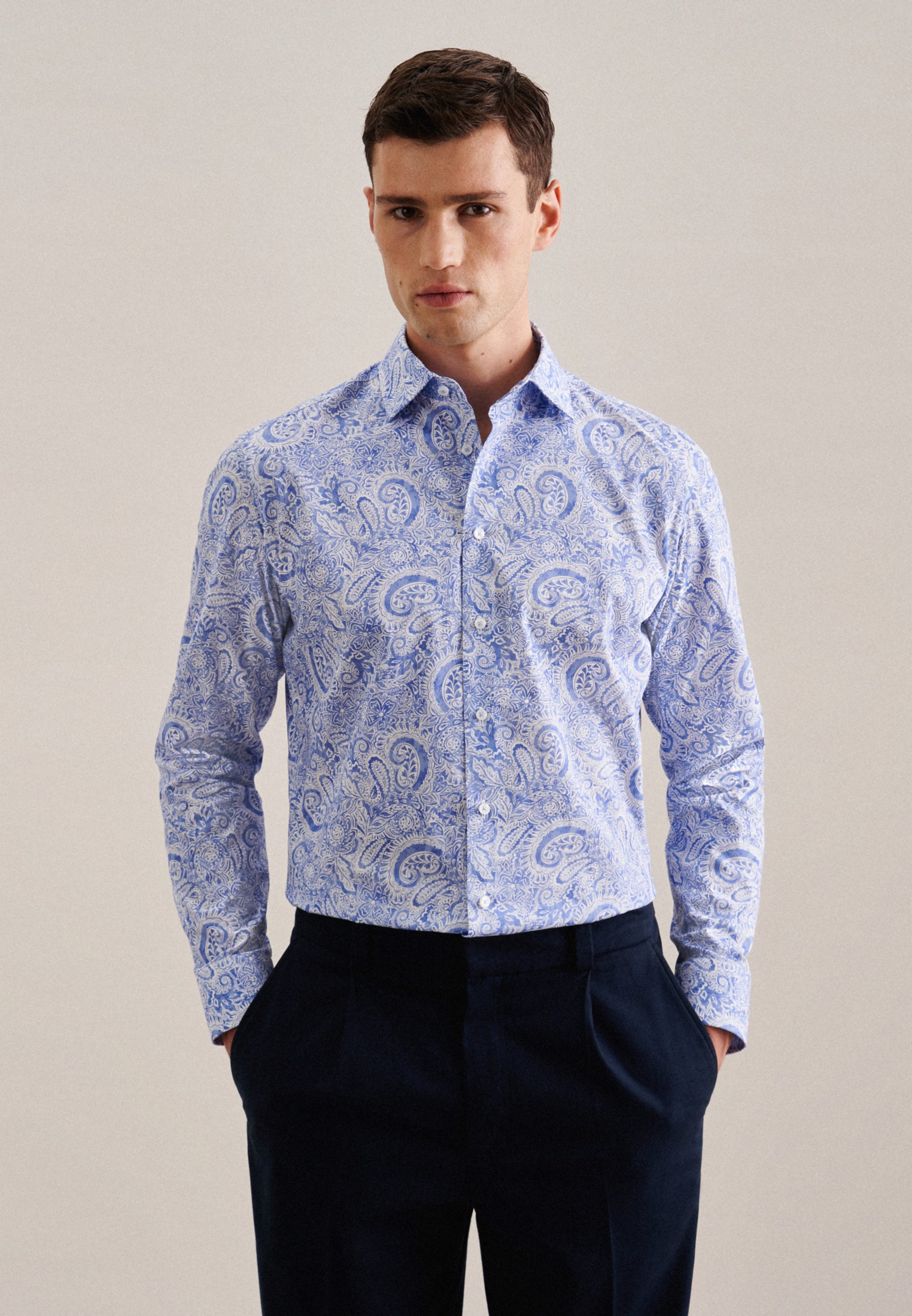 Image of seidensticker Businesshemd "X-Slim" X-Slim 1/1 Kentkragen Paisley