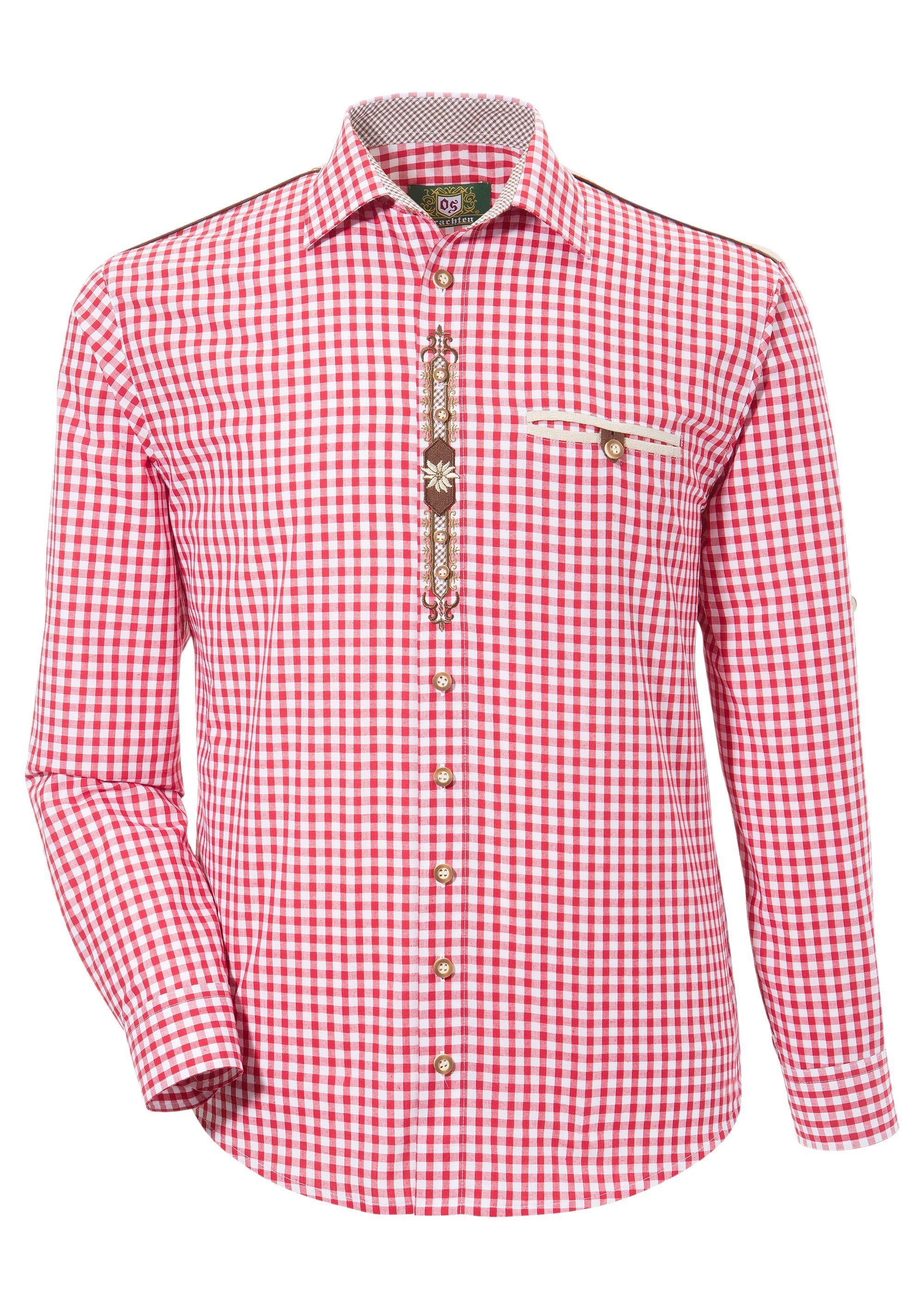 Image of OS-Trachten Trachtenhemd, mit Krämpelärmeln und Stickerei bei Ackermann Versand Schweiz