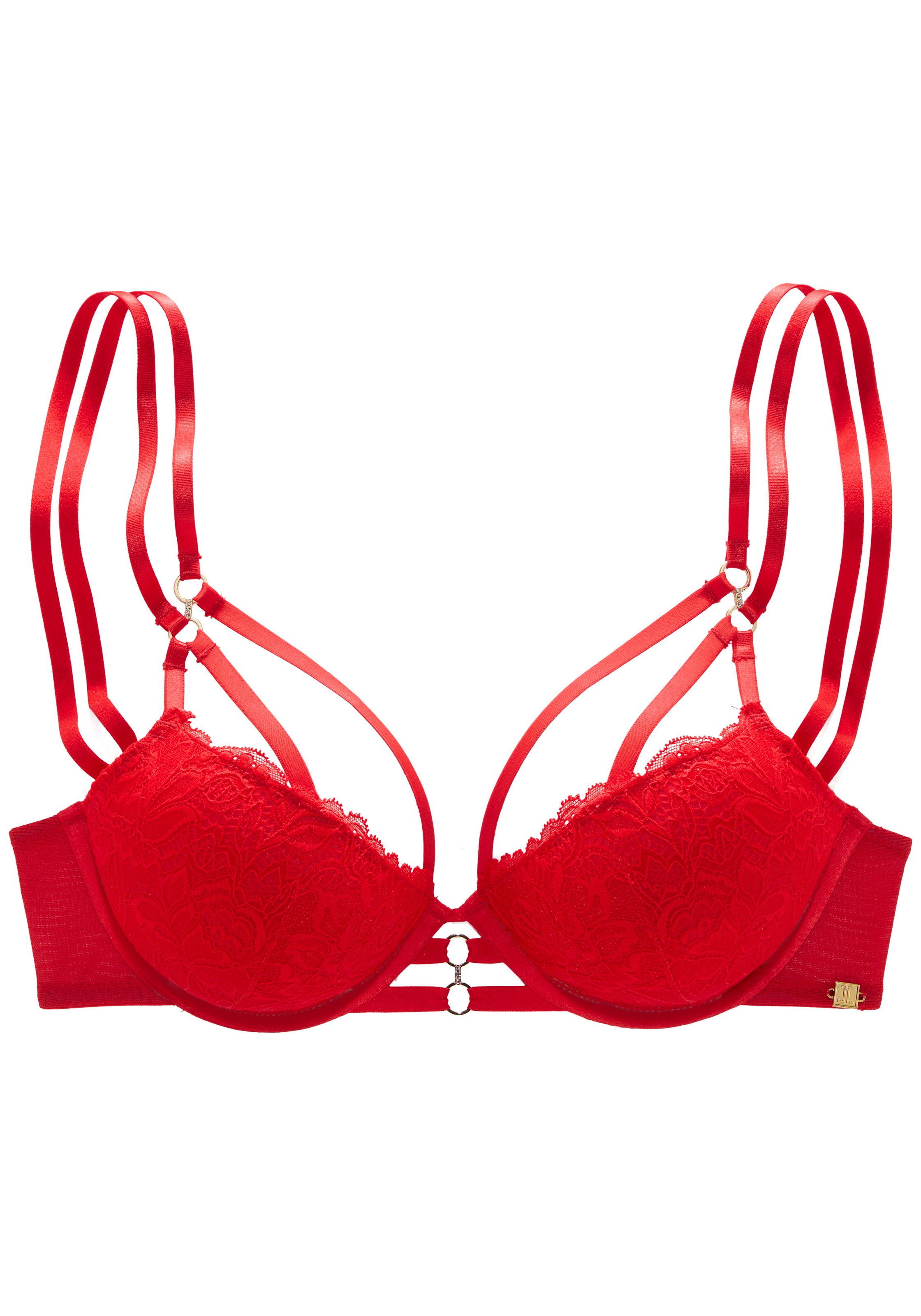 JETTE Soutien-gorge push-up mit Bügel und aufregenden Ring- und Bänderdetails, sexy Dessous