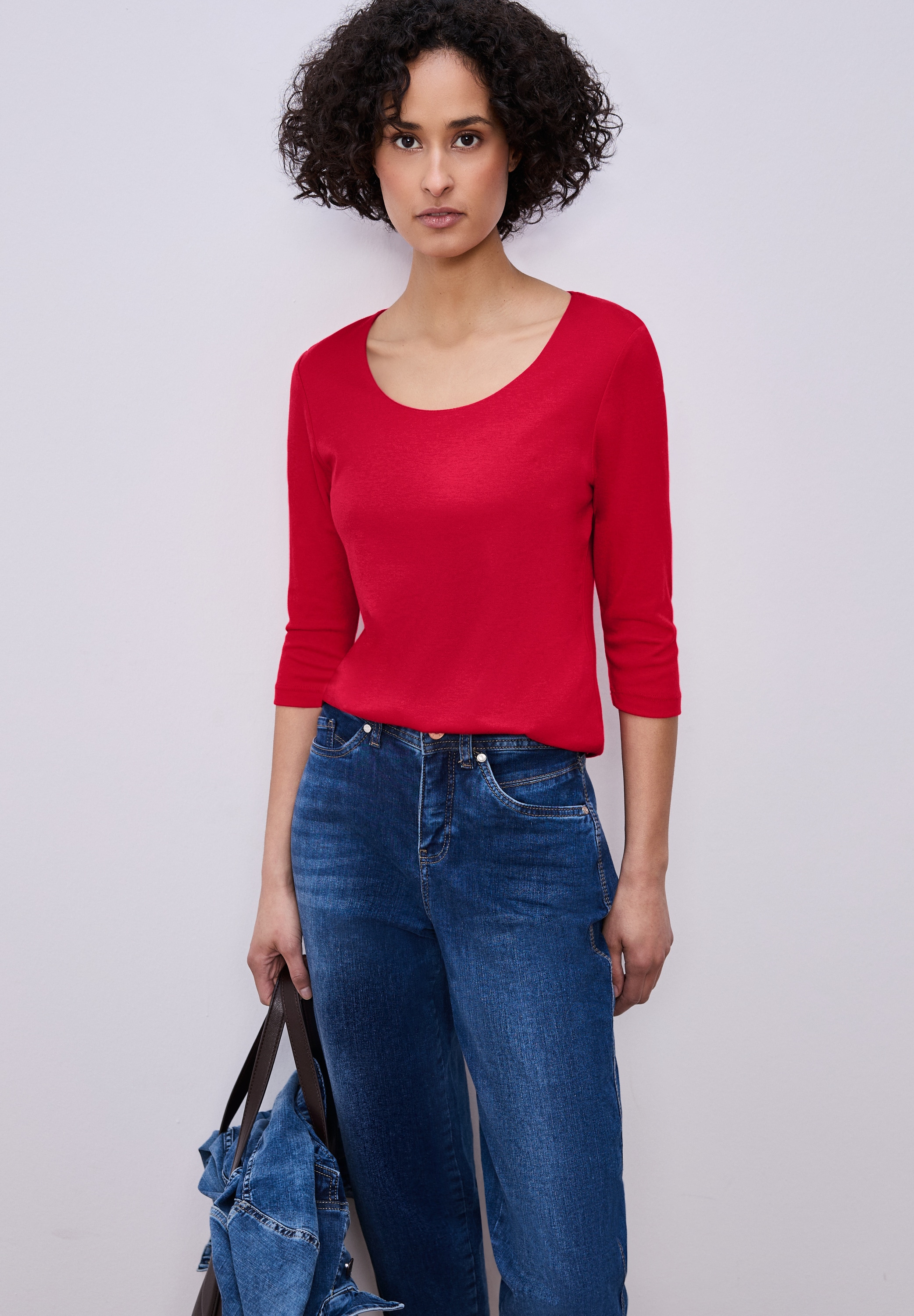Image of STREET ONE 3/4-Arm-Shirt "Style Pania" in Unifarbe