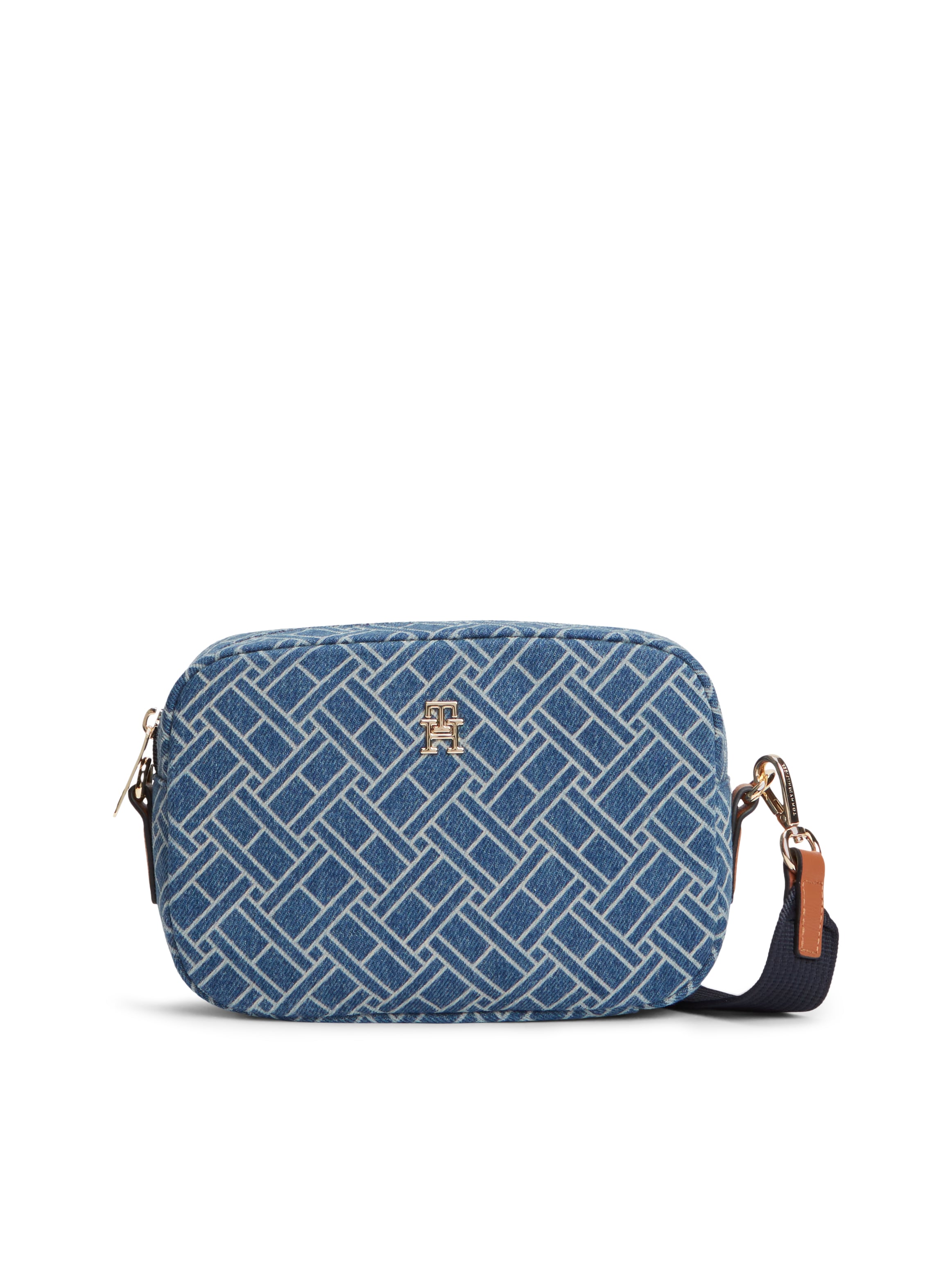 Image of Tommy Hilfiger Mini Bag "POPETTE CAMERA BAG DENIM FLAG" Unisex Schultertasche, Umhängetasche, Clutch mit Allover-Logomuster