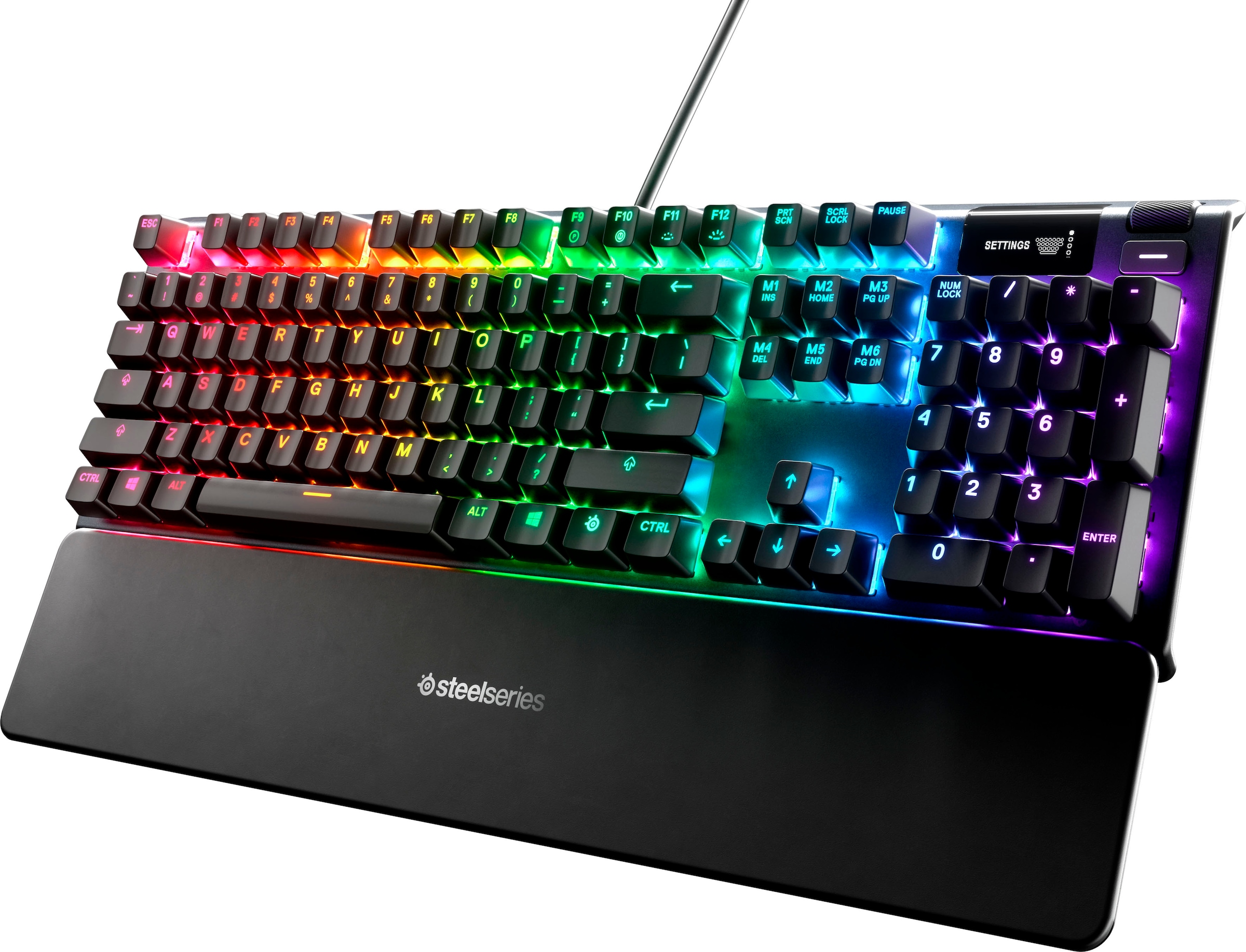 SteelSeries Gaming-Tastatur »Apex 5«, (Handgelenkauflage-Antirutsch-Füsse-ausklappbare Füsse-Smart-Display-Makrotasten), Anti-Ghosting