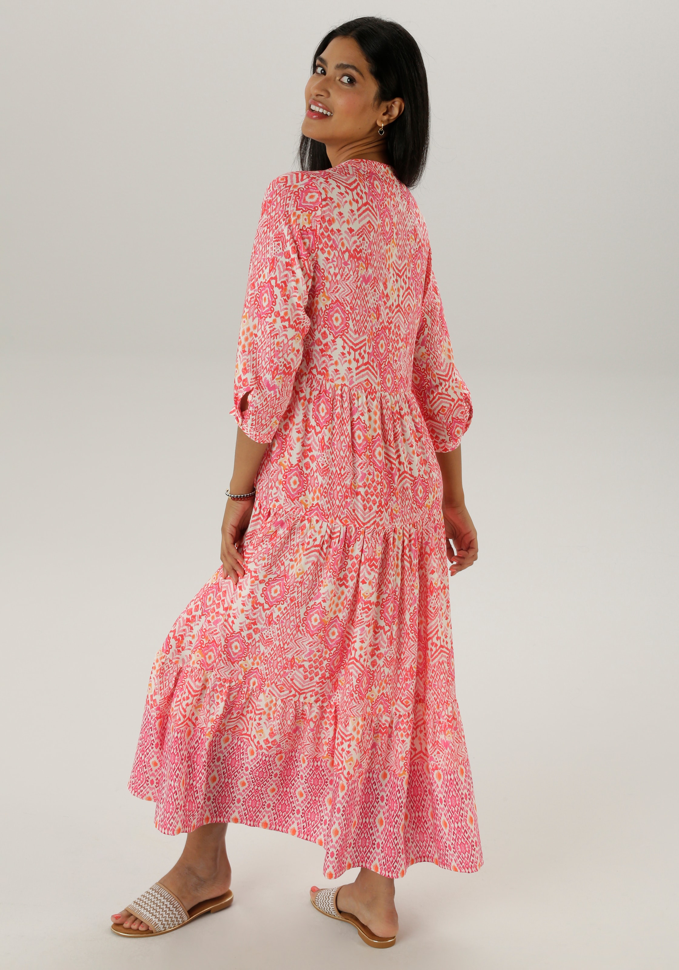 Aniston SELECTED Blusenkleid, mit frisch sommerlicher Ethno-Musterung