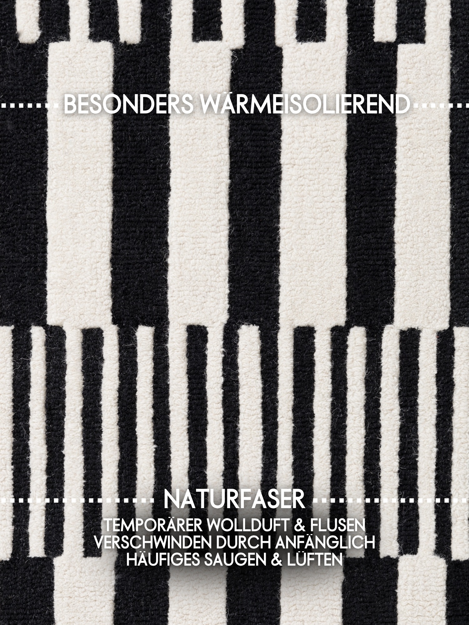 ELLE DECORATION Wollteppich »Pulse« rechteckig 12 mm Höhe Wolle, Natur, Wohnzimmer, Schlafzimmer, Modern, Geometrisch, Streifen