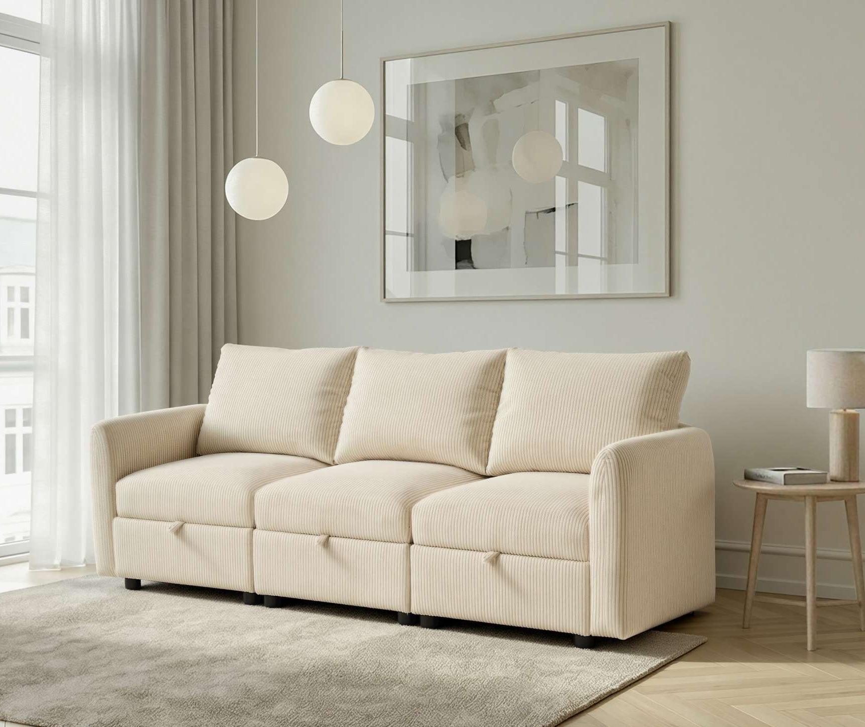 Image of Dorel Home 3-Sitzer "STILHUS Modularsofa mit Stauraum, Breite 220 cm, Cord-Bezug" als Modul oder separat verwendbar - individuell kombinierbar