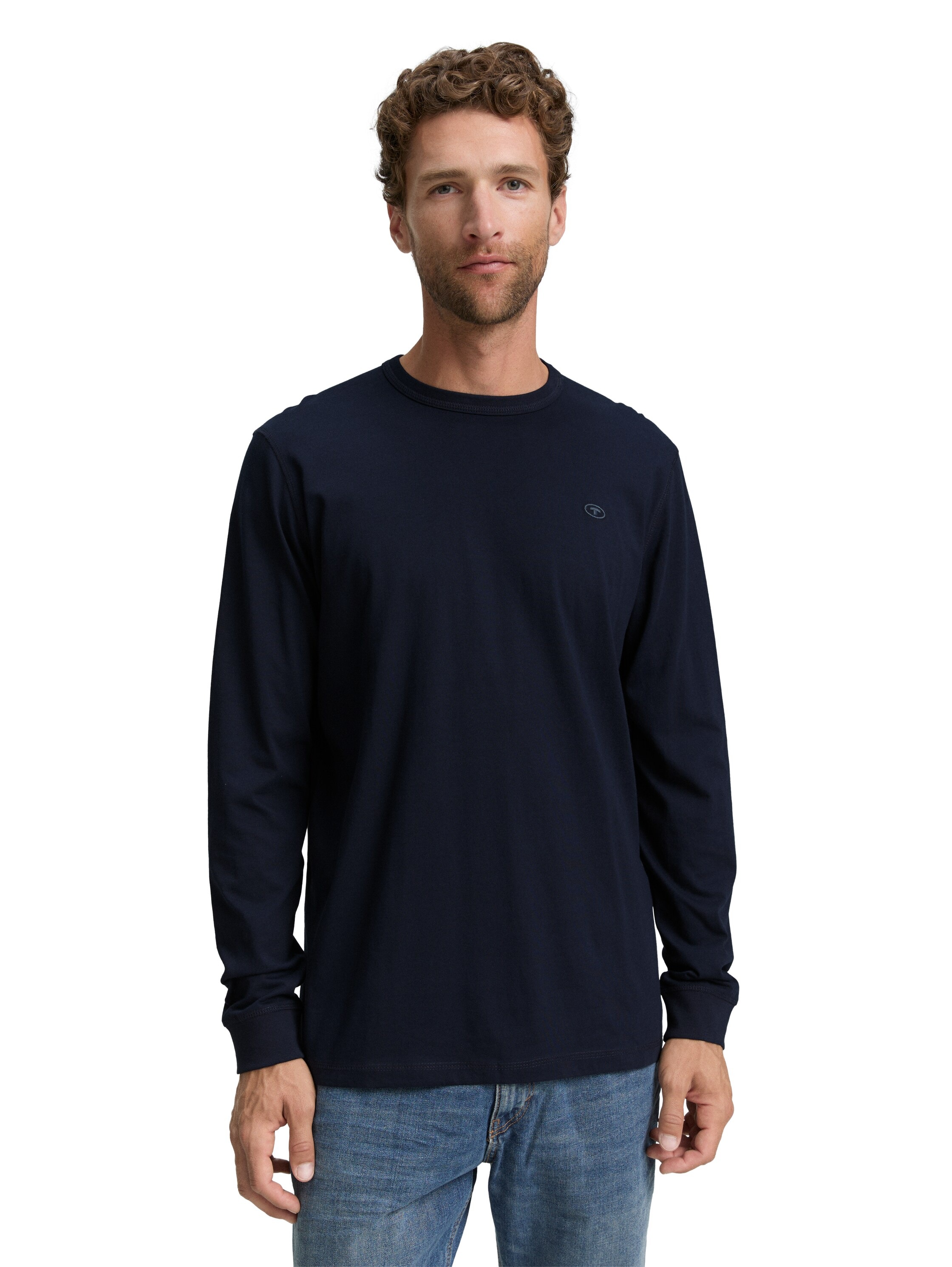 Image of TOM TAILOR Langarmshirt mit Logo Stickerei