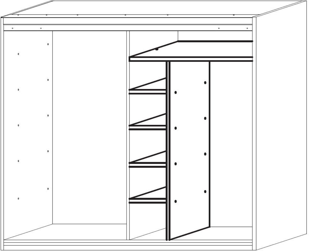 INOSIGN Inneneinteilung »Malmo Weiss, Zubehör Schwebetürenschrank, Breite 45 cm, Höhe 193 cm,«, mit 4 Einlegeböden B=43cm u. 1 Kleiderstange B=90cm