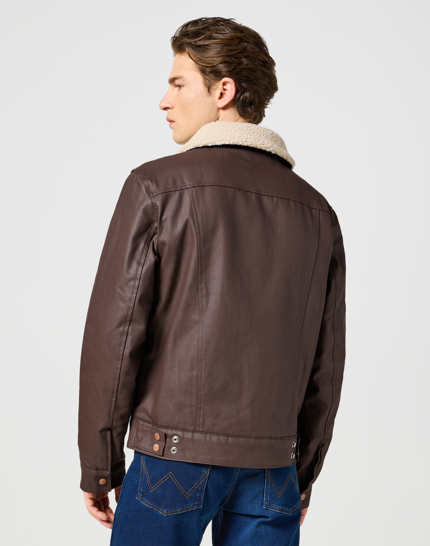 Wrangler Lederjacke »WRANGLER AVIATOR«, mit Gürtelschlaufen am Saum