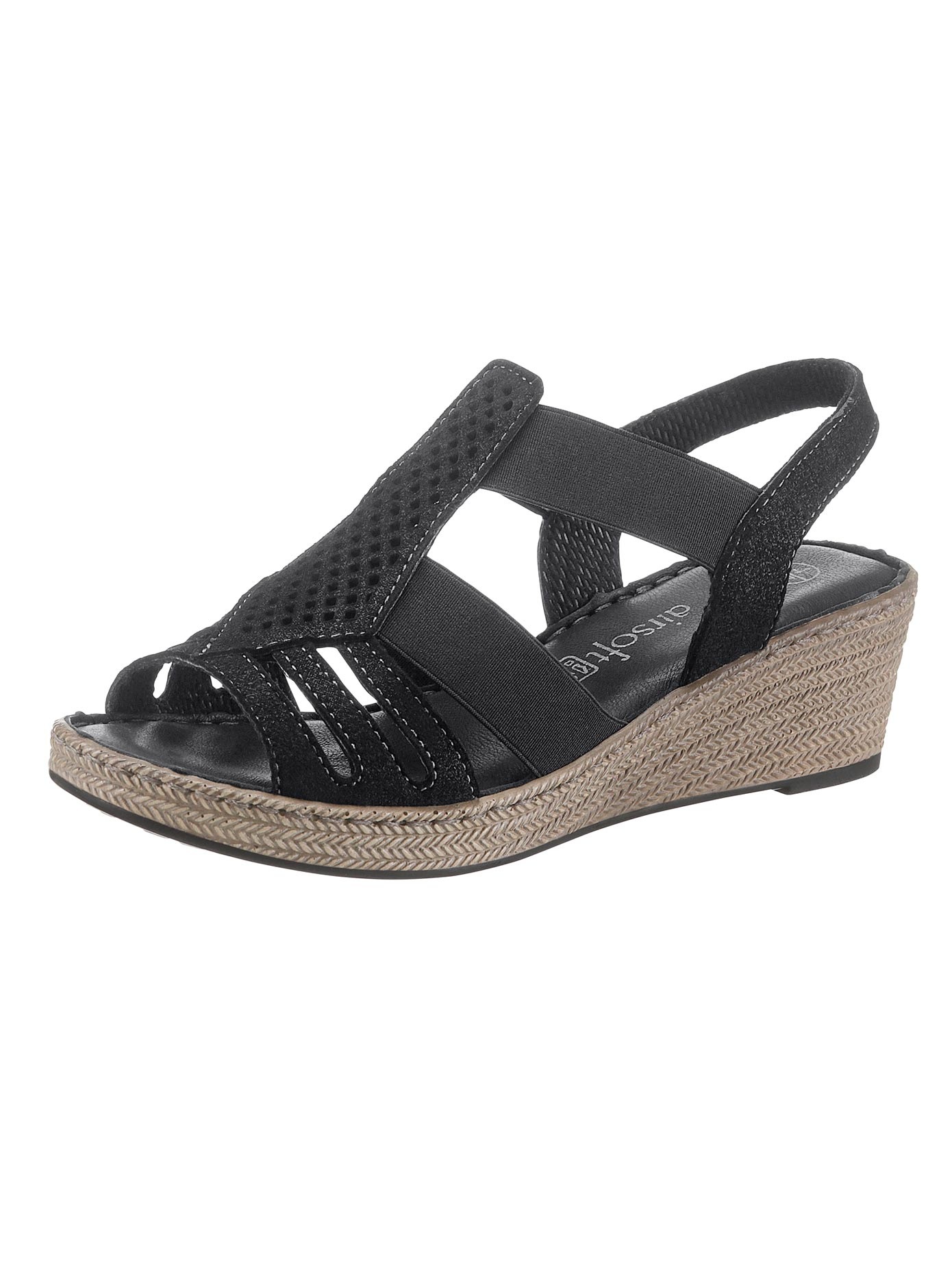 Sandalette mit dekorativen Ziernähten