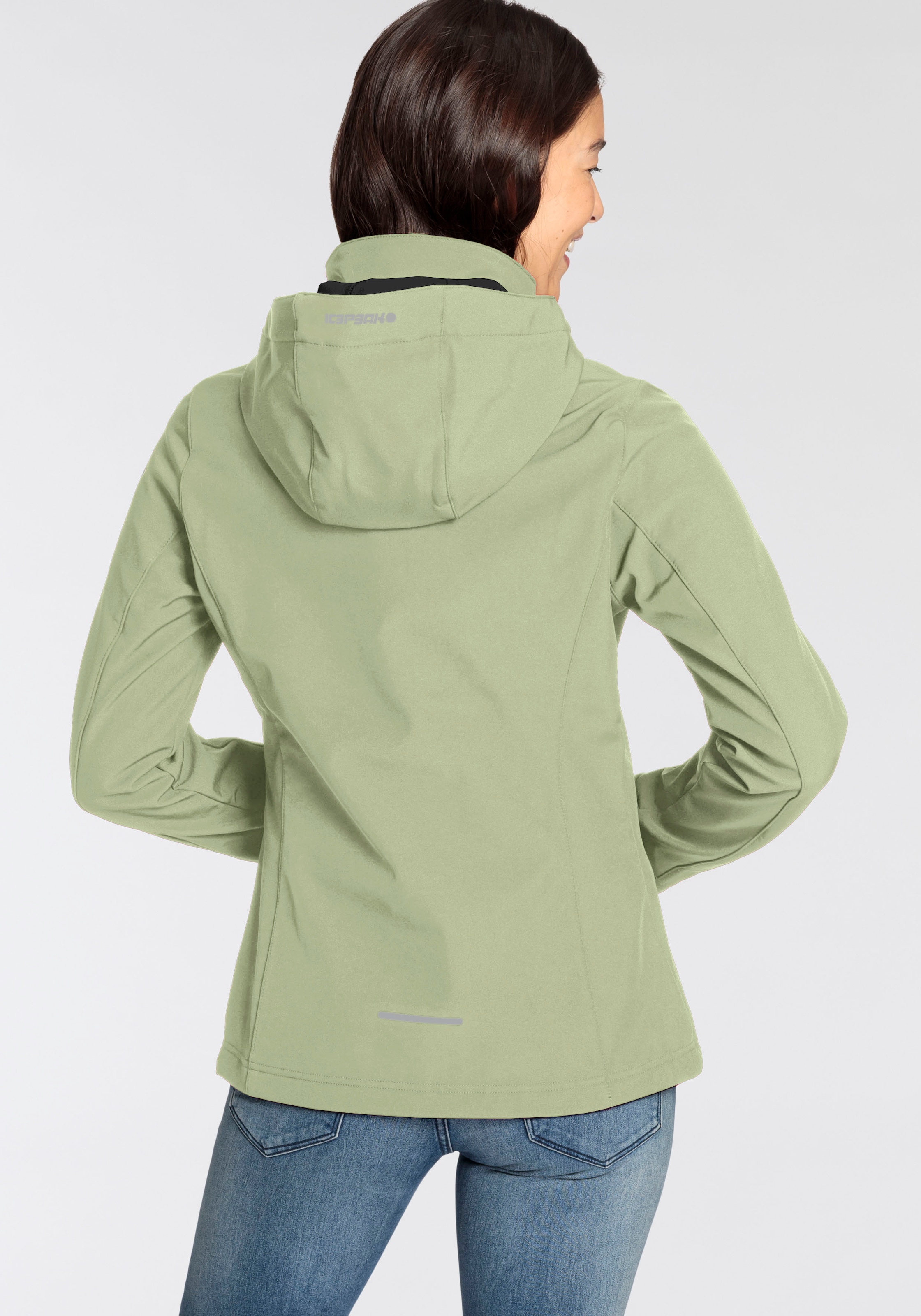 Icepeak Softshelljacke »D SOFTSHELLJACKE BRENHAM«, mit Kapuze, mit hohem Stehkragen