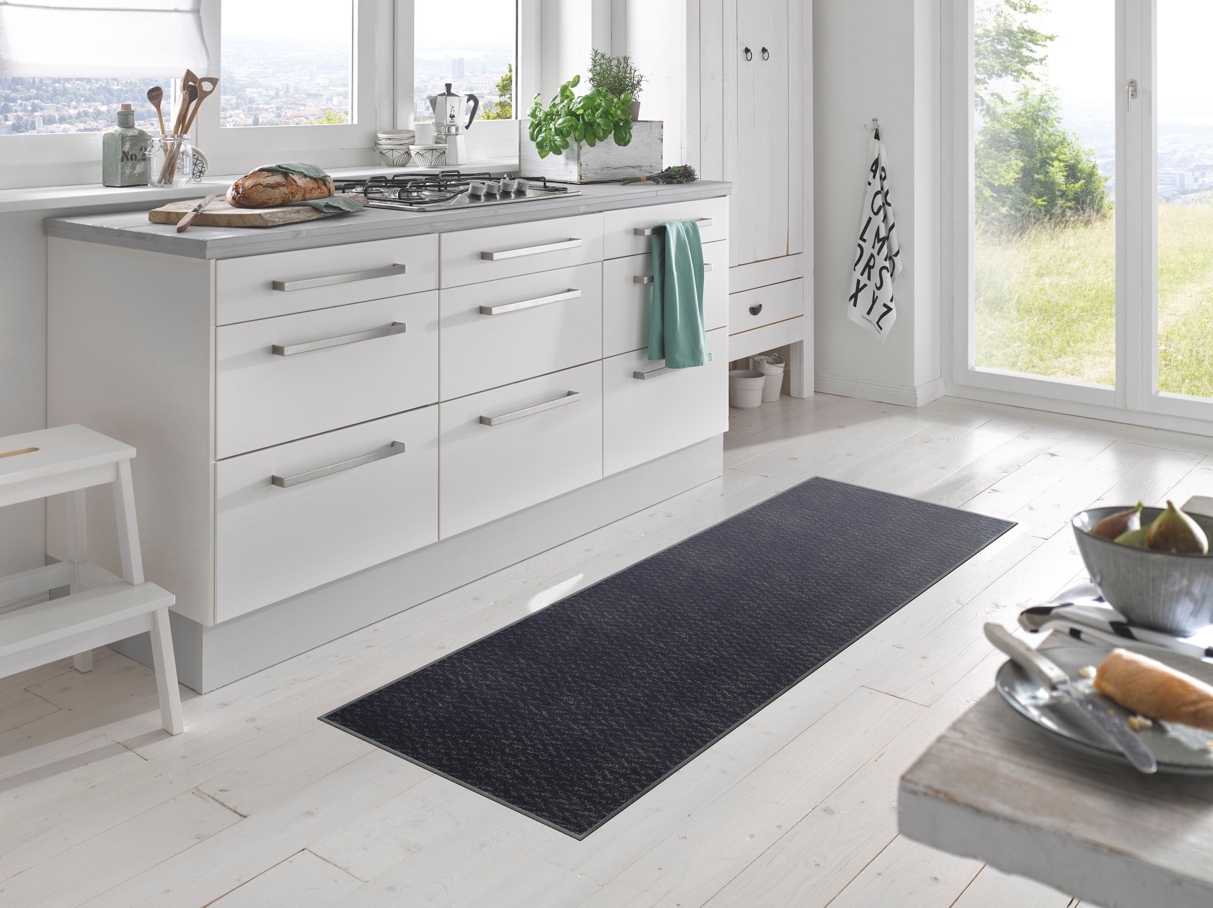 wash+dry by Kleen-Tex Läufer "Duo Charcoal" rechteckig 9 mm Höhe Schmutzfangläufer, rutschhemmend, In- und Outdoor geeignet, waschbar