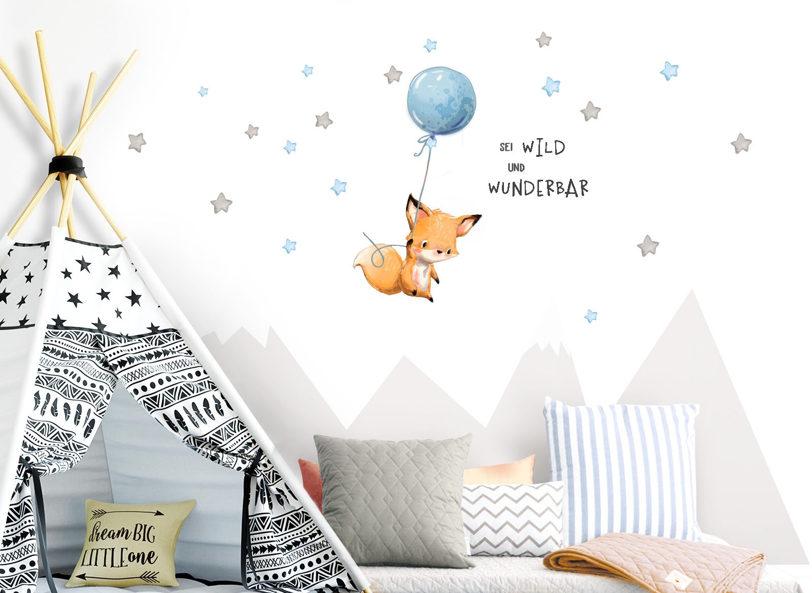 Image of little DECO Wandtattoo »Little Deco Wandtattoo Sei wild & Fuchs mit Luftballon« bei Ackermann Versand Schweiz