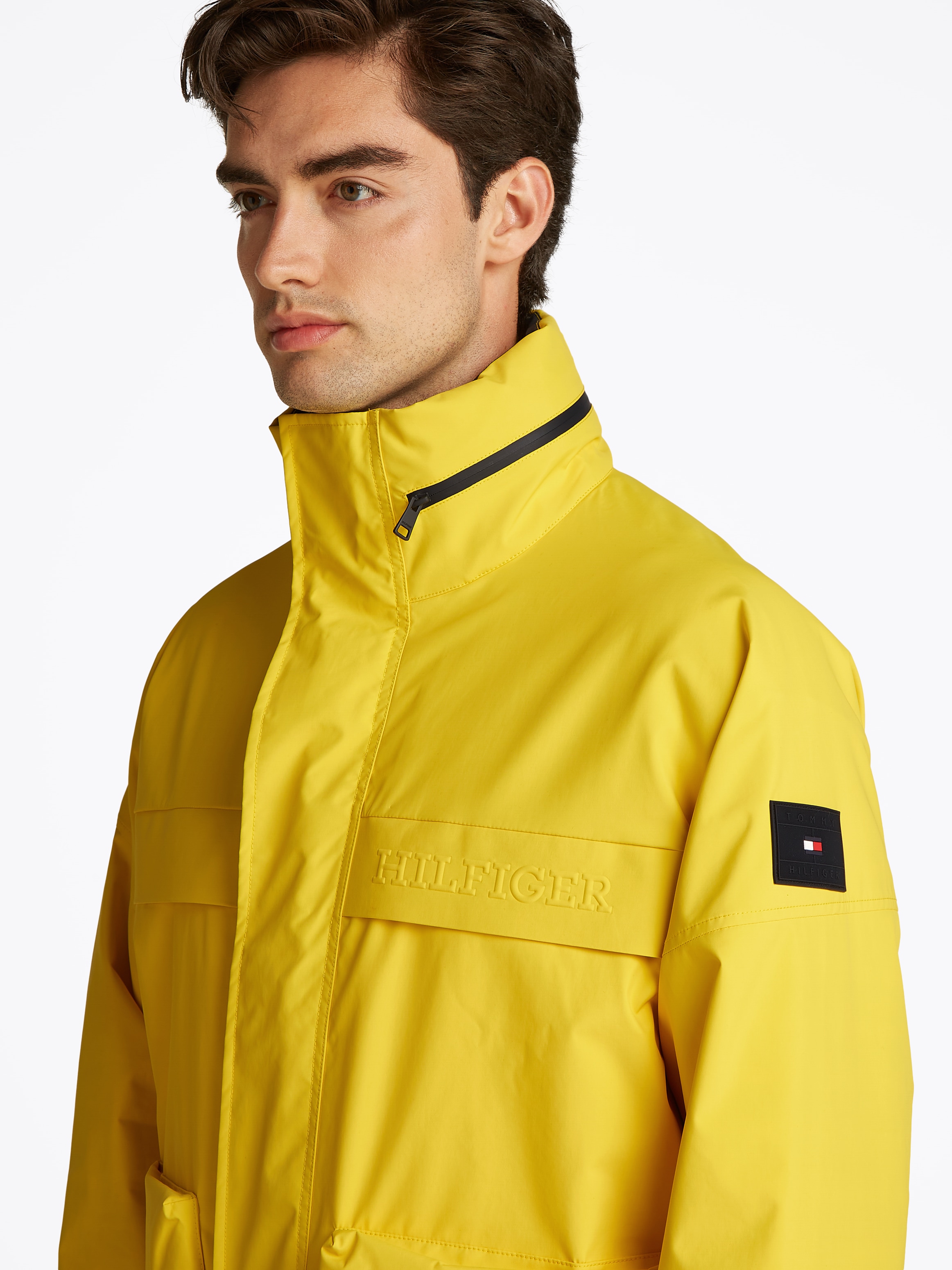 Tommy Hilfiger Outdoorjacke »REGATTA MID LENGTH JACKET«, mit Kapuze, verstaubare Kapuze mit Reissverschlussfach