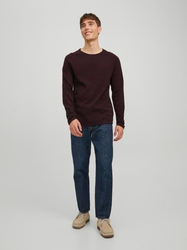 Jack & Jones Rundhalspullover »JJEHILL KNIT CREW NECK NOOS«