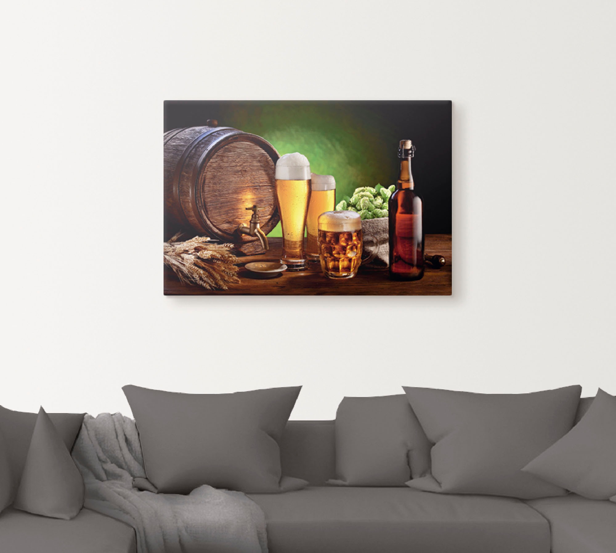 Artland Wandbild »Bier Stillleben«, Getränke, (1 St.), als Alubild, Leinwandbild, Wandaufkleber oder Poster in versch. Grössen