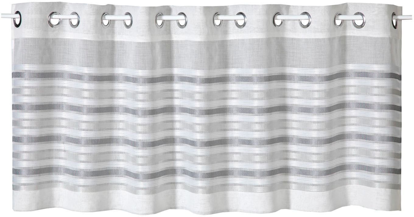 Image of Gerster Scheibengardine "Heiko" Ösen 1 Stk. tlg. HxB: 50x150, mit modernem Streifen Design