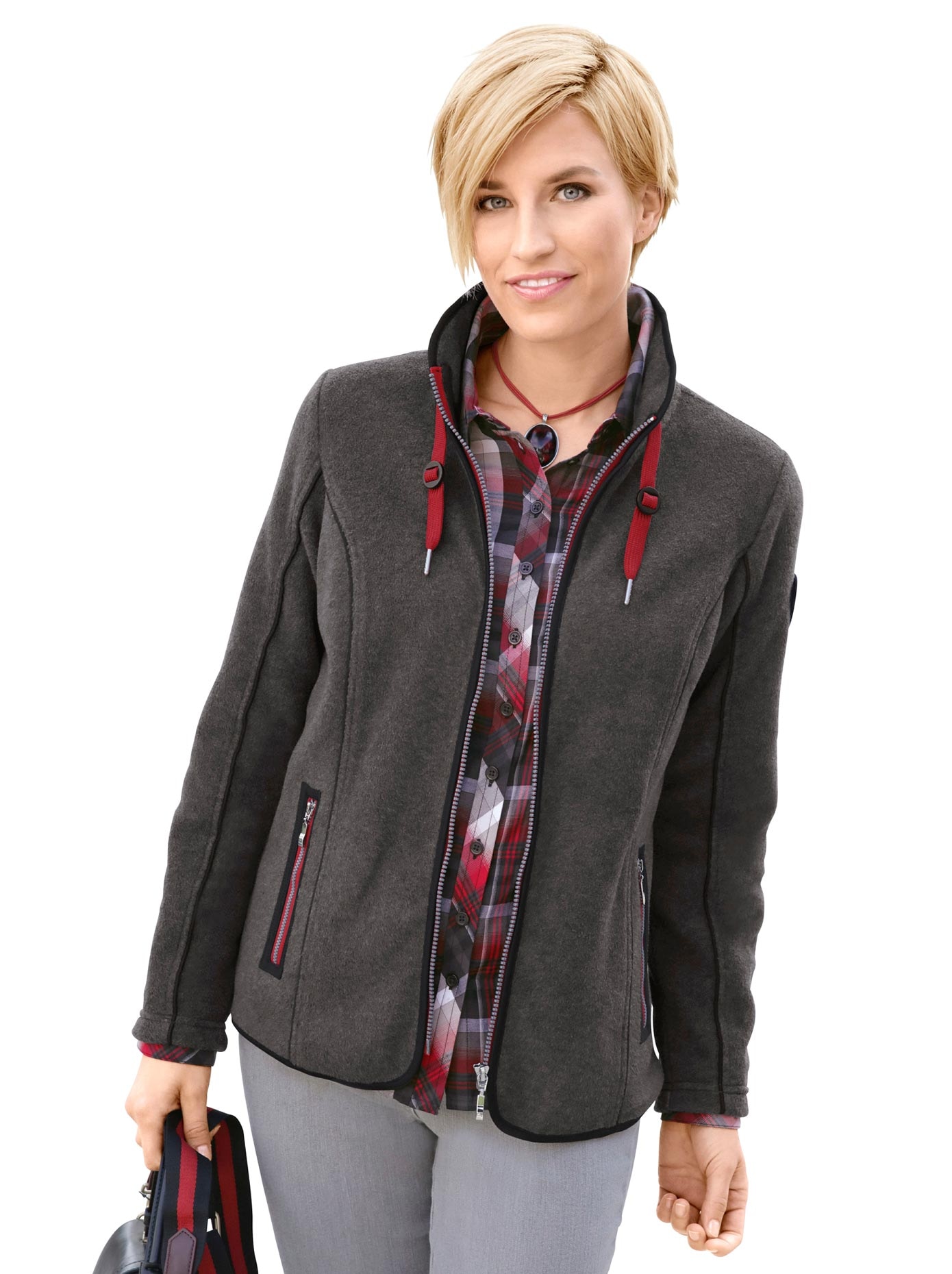 Fleece-Jacke mit Reissverschluss