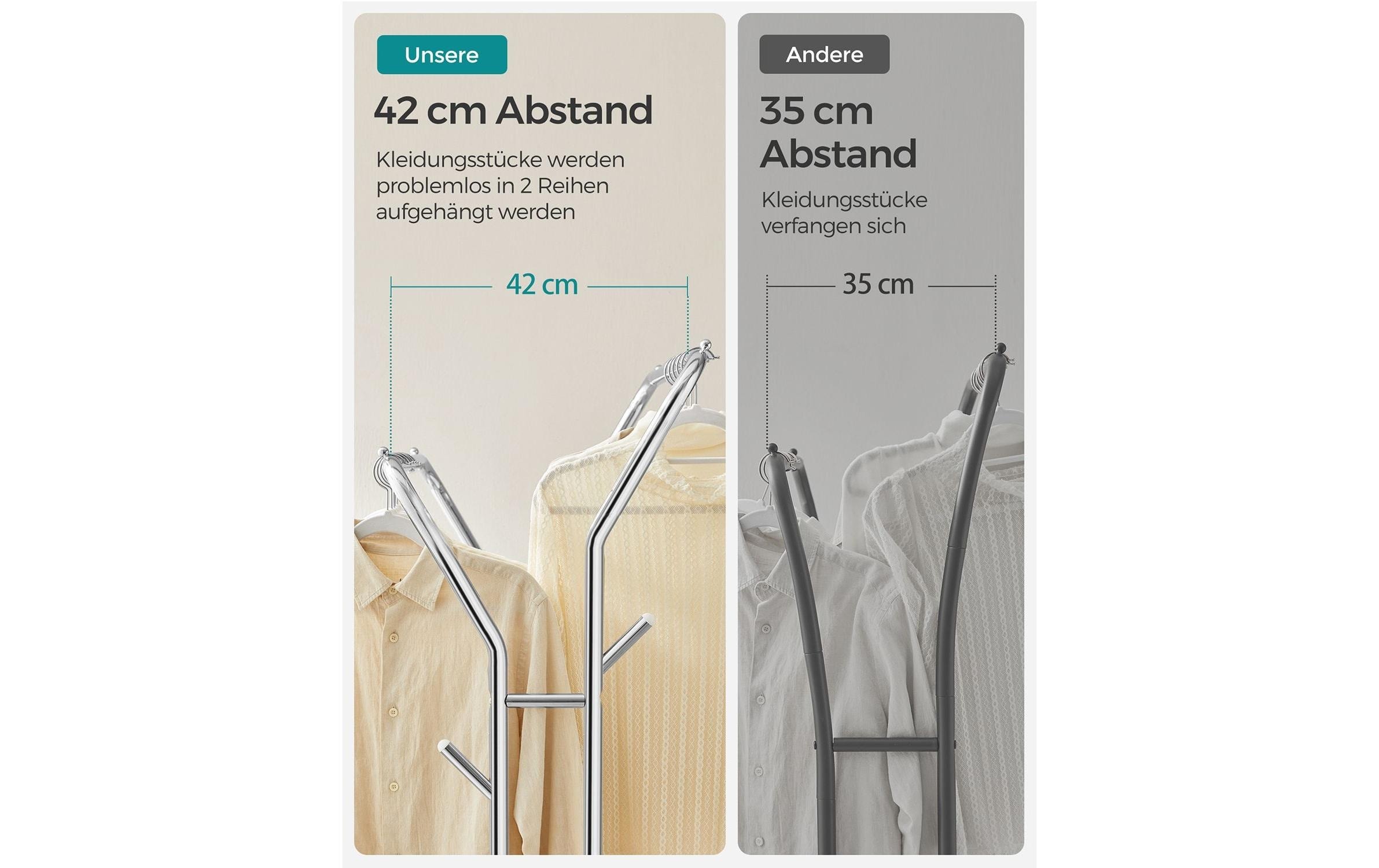 SONGMICS Garderobenständer »mit doppelter Kleiderstange«