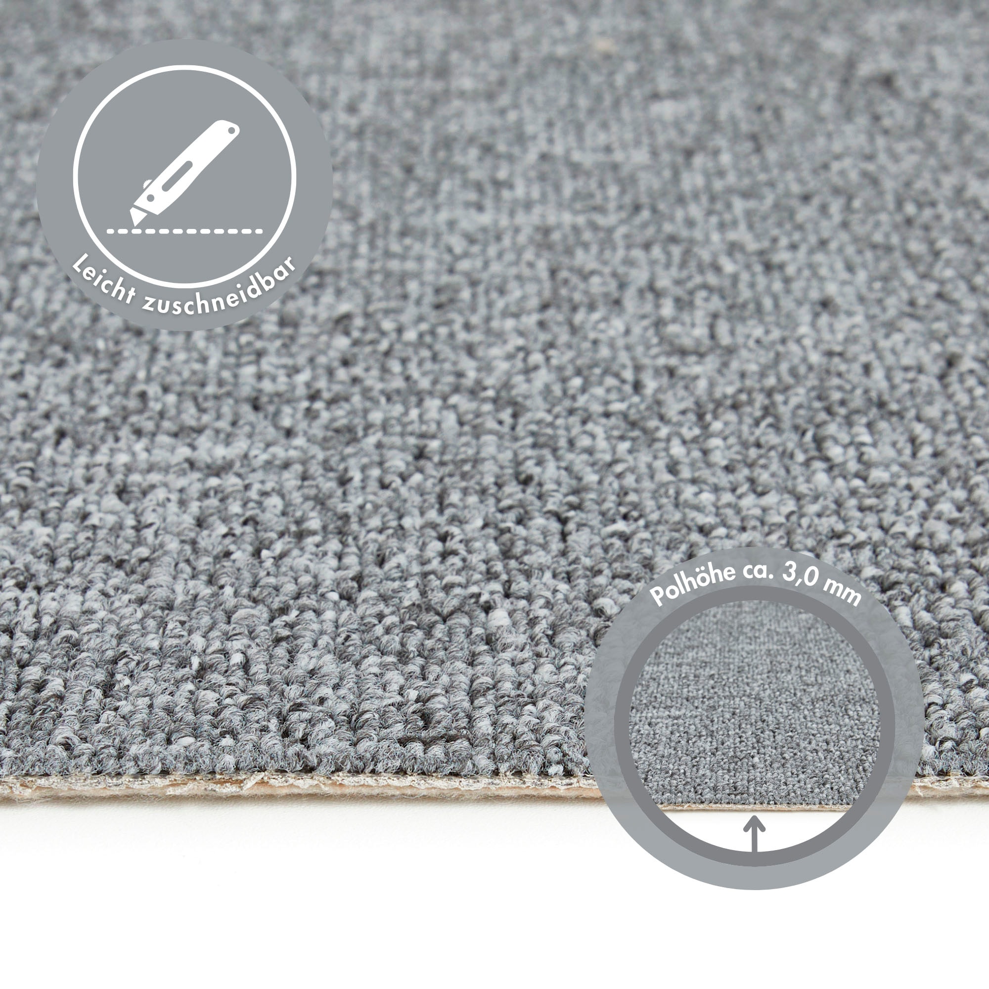 Andiamo Teppichboden »Luton, Feinschlinge, Made in Netherlands«, rechteckig, 4,5 mm Höhe, meliert, Breite 400 cm oder 500 cm, strapazierfähig & pflegeleicht