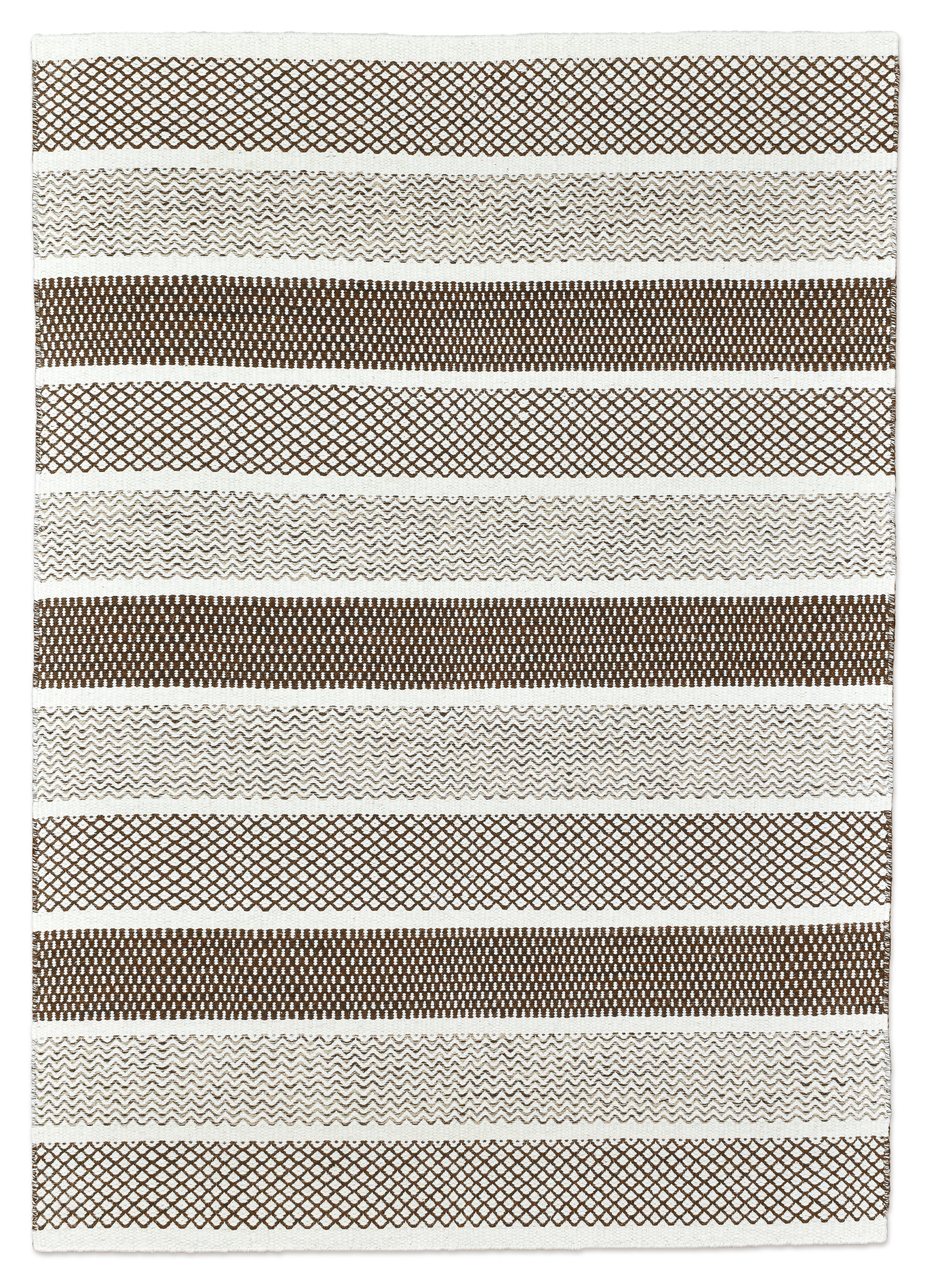Image of THEKO Wollteppich "TRONDHEIM 03" rechteckig 10 mm Höhe Handweb Teppich, Flachgewebe, reine Wolle, handgewebt, gestreift