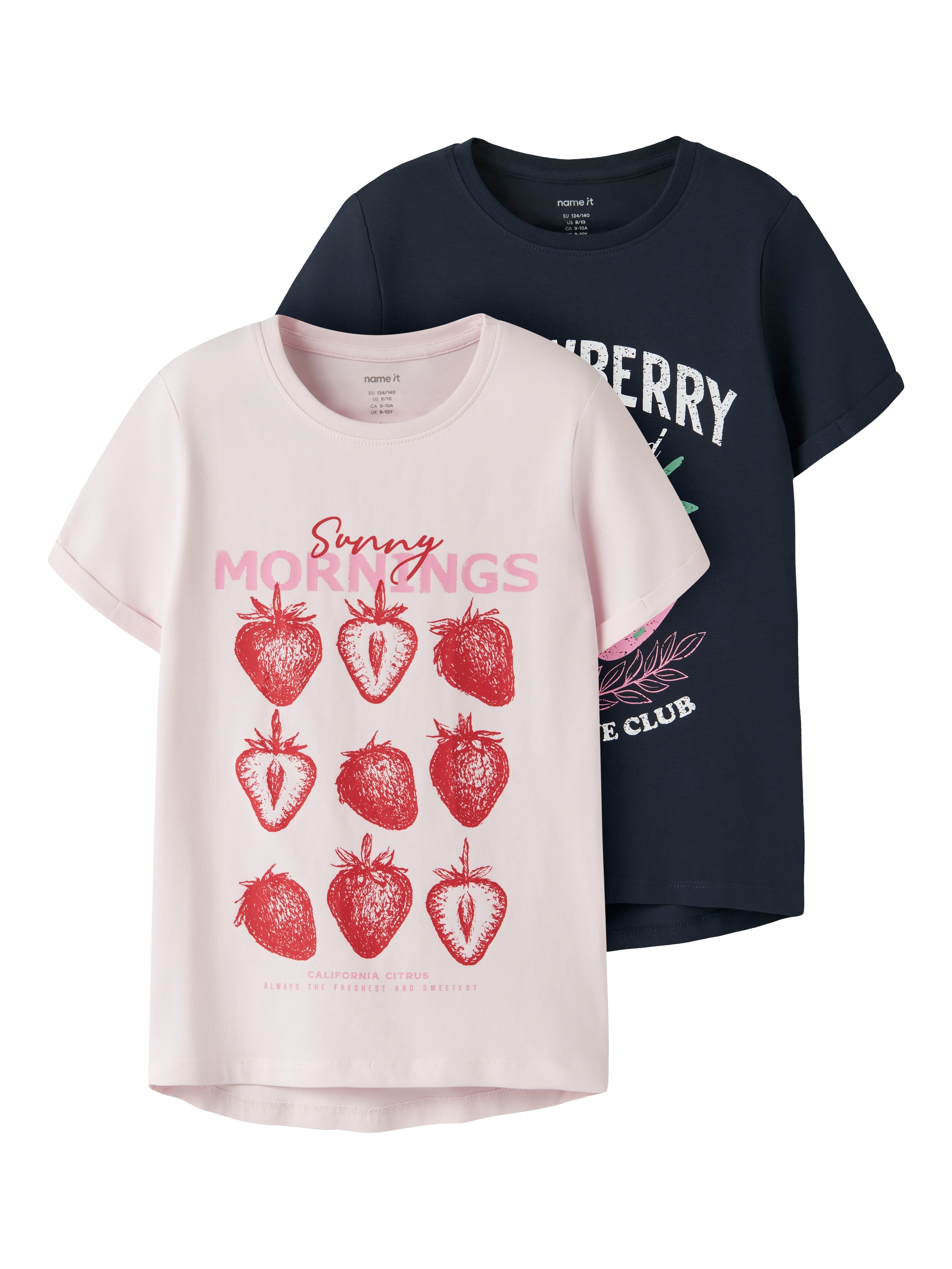 Image of Name It Kurzarmshirt "NKFVIX 2P SS TOP" Packung, 2 Baumwollmischung, normal geschnitten