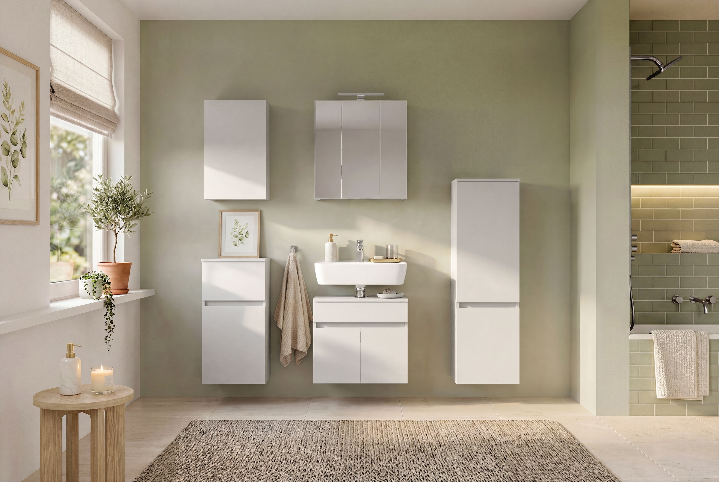 GOODproduct Midischrank »BOZEN, Midischrank 40 cm« griffloses Design, Masse (B/T/H): 40/35/130 cm