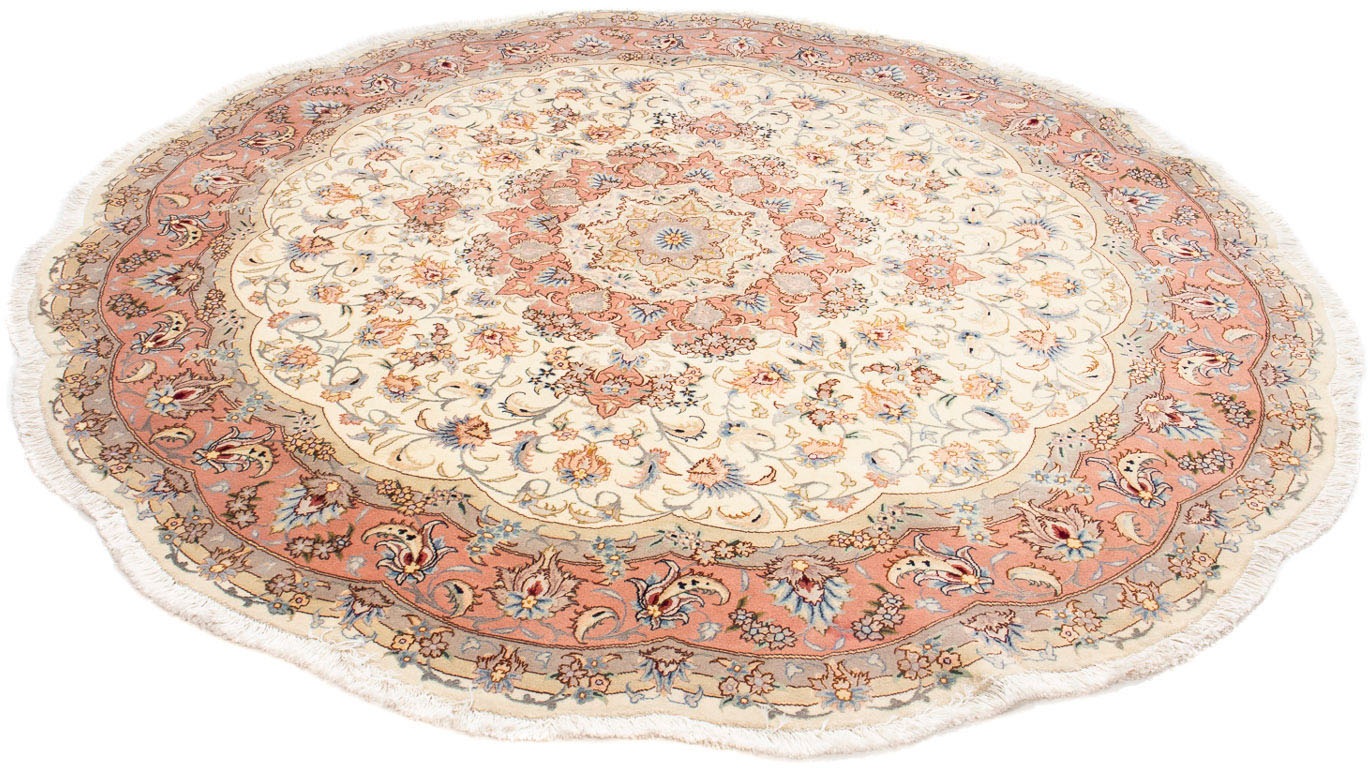 Image of morgenland Orientteppich »Perser - Täbriz - Royal rund - 194 x 194 cm - beige«, rund, 7 mm Höhe, Wohnzimmer, Handgeknüpft, Einzelstück mit Zertifikat bei Ackermann Versand Schweiz