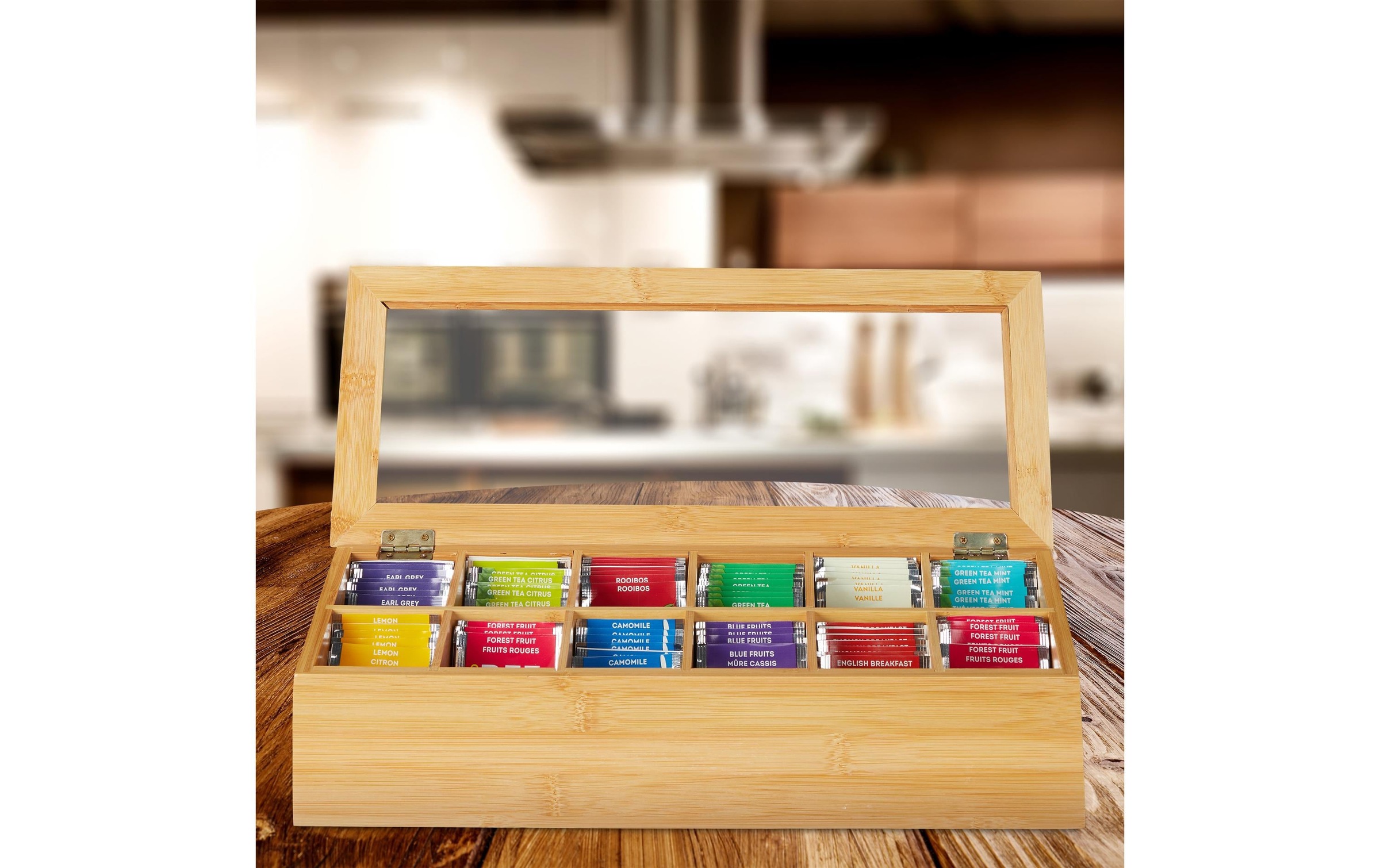 relaxdays Teebox »12 Fächer« 1 Stk. tlg. Holzart: Bambus (China)