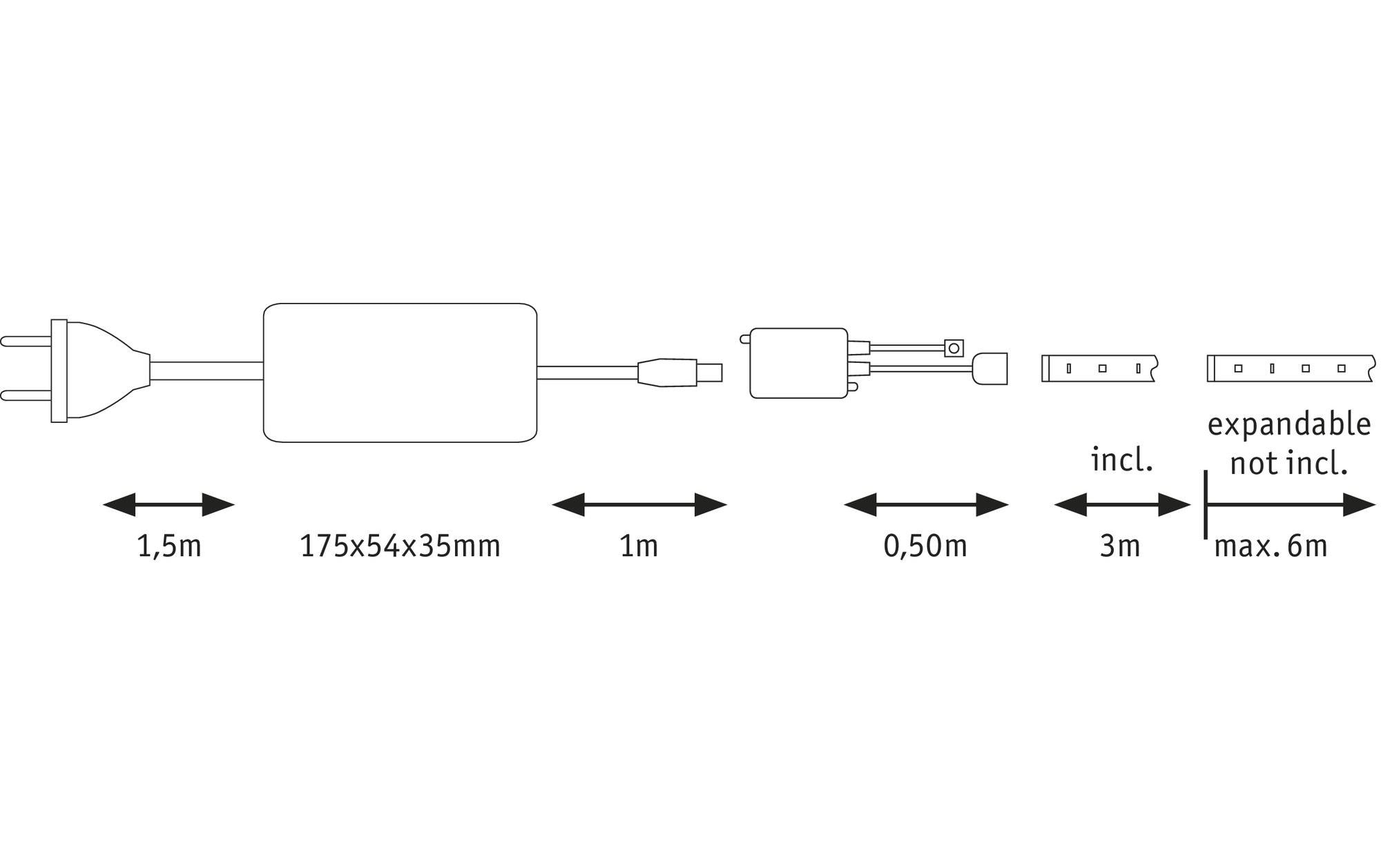 Paulmann LED-Streifen »MaxLED RGBW 3 m«, 180 St.-flammig