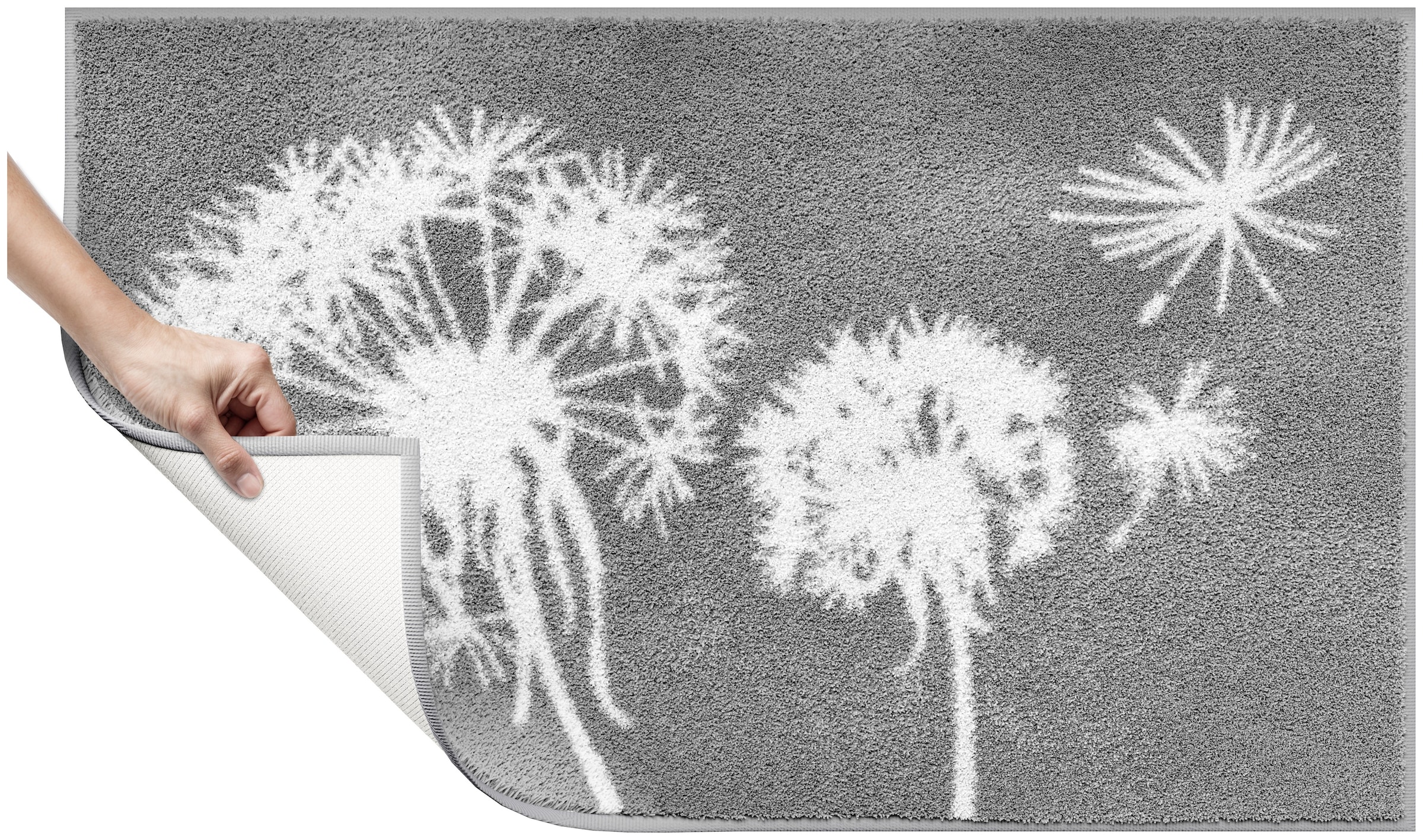 Grund Badematte »Pusteblume, Badvorleger, Badezimmer Teppich, sehr weich« Höhe 20 mm rutschhemmend beschichtet fussbodenheizungsgeeignet | schnell trocknend weiche Haptik, auch als 2-teiliges Set erhältlich, Made in Europe